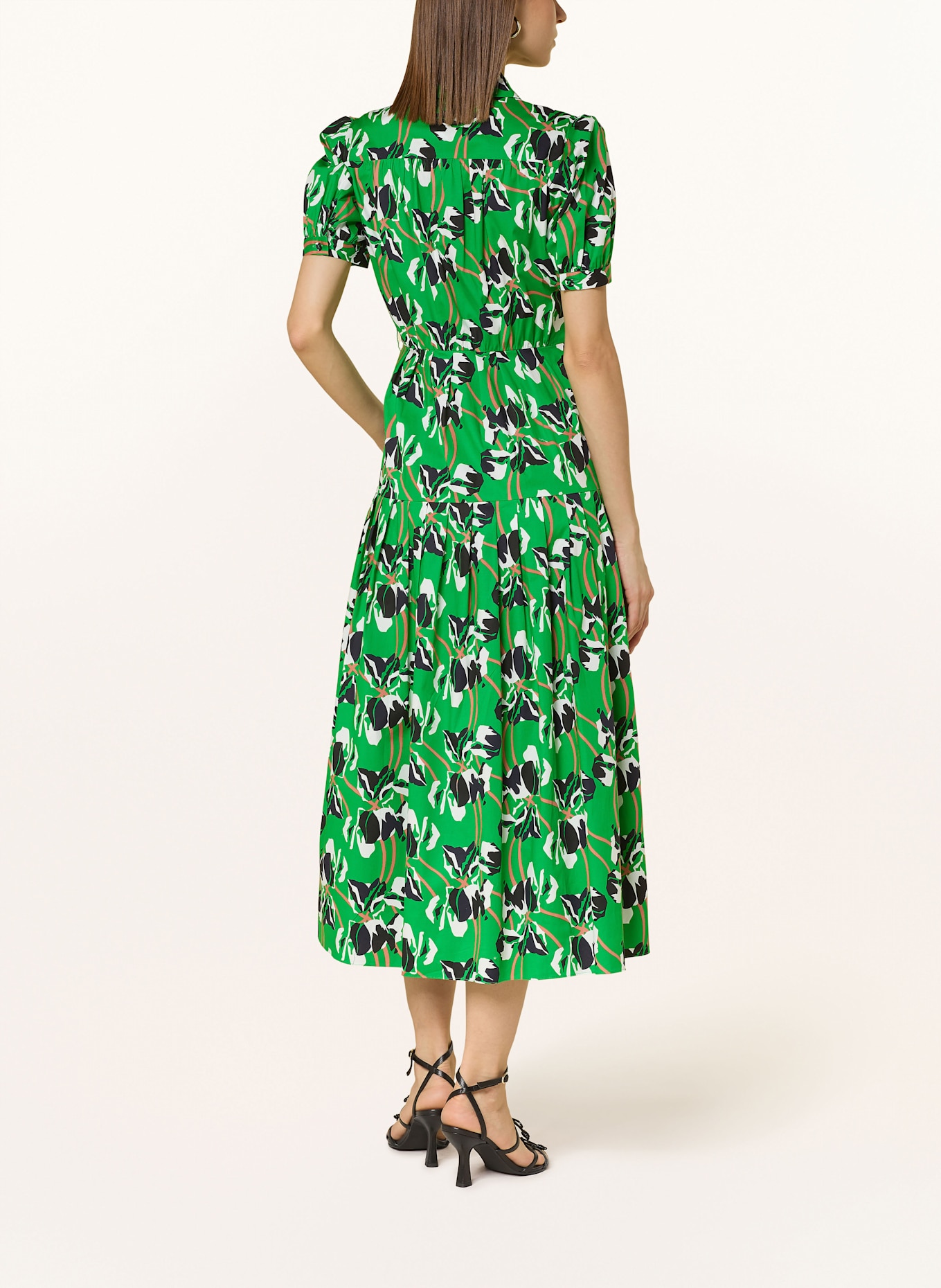 DIANE VON FURSTENBERG Shirt dress JONAH: GREEN/ WHITE/ BLACK