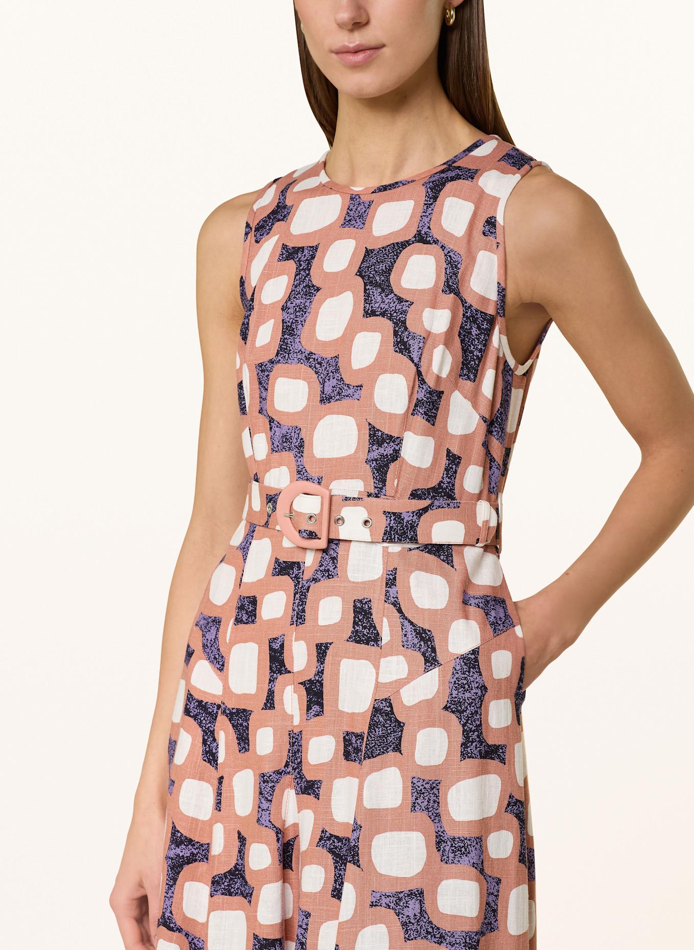 DIANE VON FURSTENBERG Dress ELLIOT with linen: ROSE/ LIGHT PURPLE/ DARK PURPLE