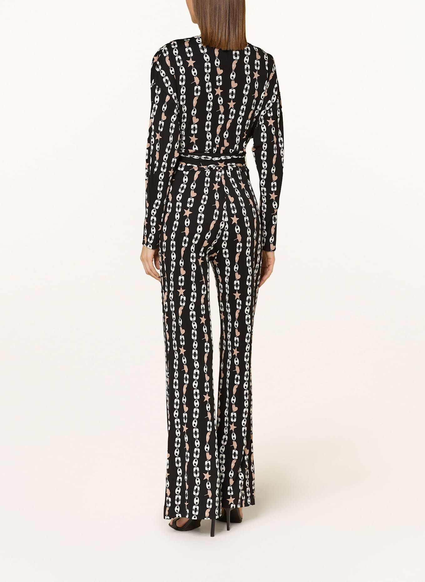 DIANE VON FURSTENBERG Jumpsuit MARILOU: BLACK/ LIGHT BROWN/ WHITE