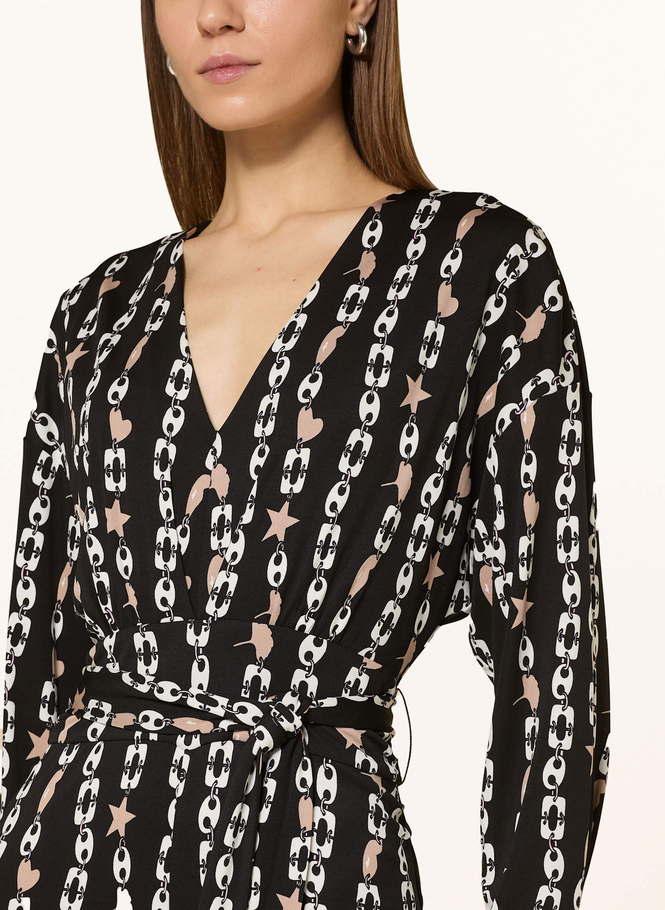 DIANE VON FURSTENBERG Jumpsuit MARILOU: BLACK/ LIGHT BROWN/ WHITE