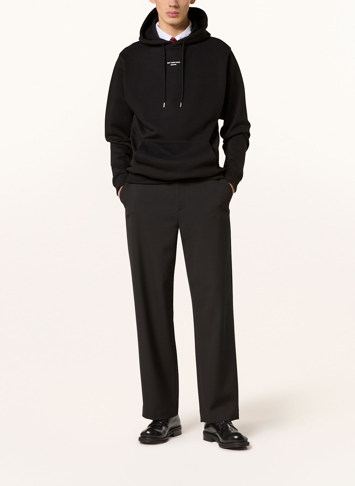 dries van noten deep v neck sweater Hoodie: BLACK