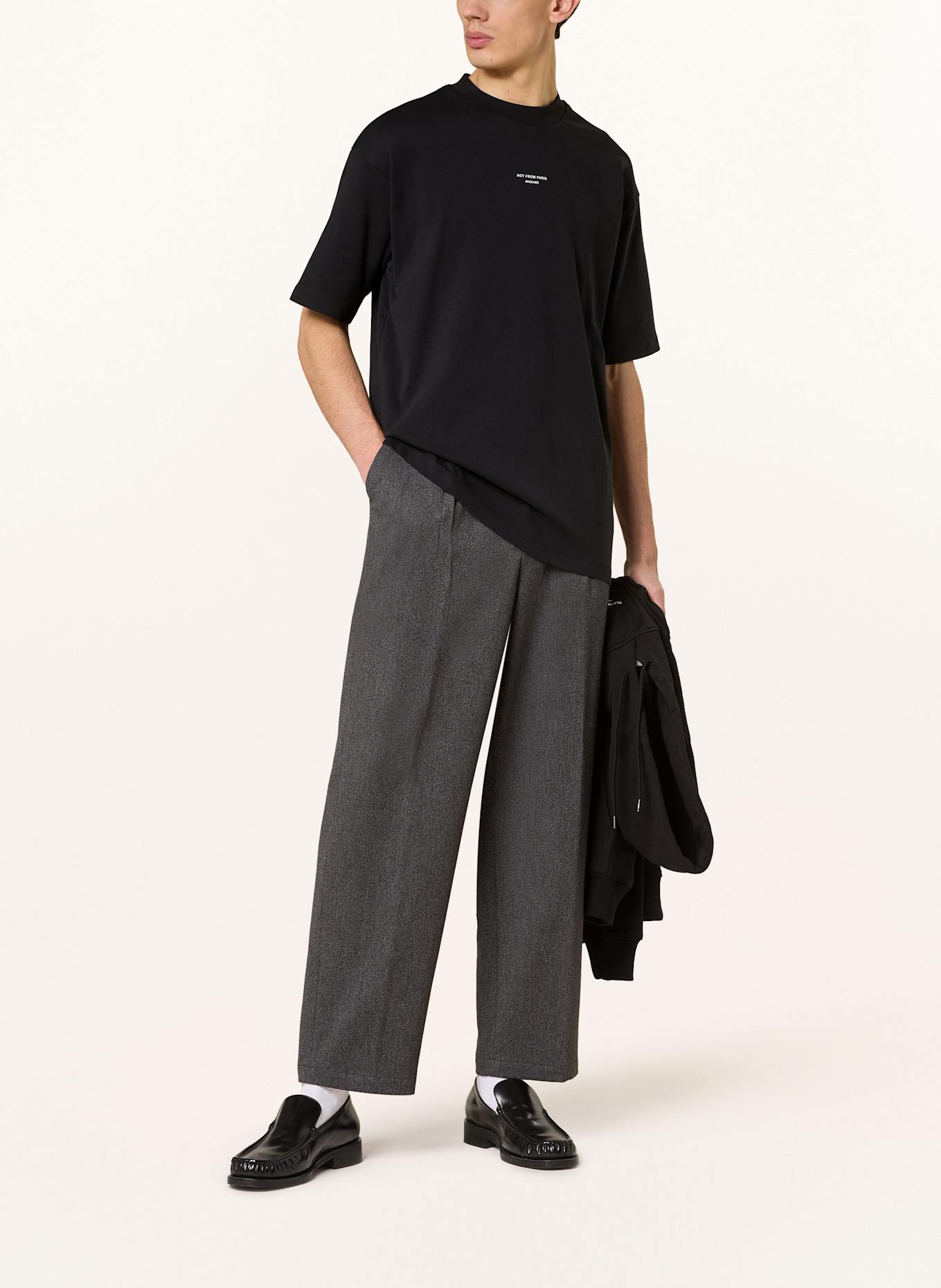 Jeans Couture logo-zip polo shirt T-shirt: BLACK