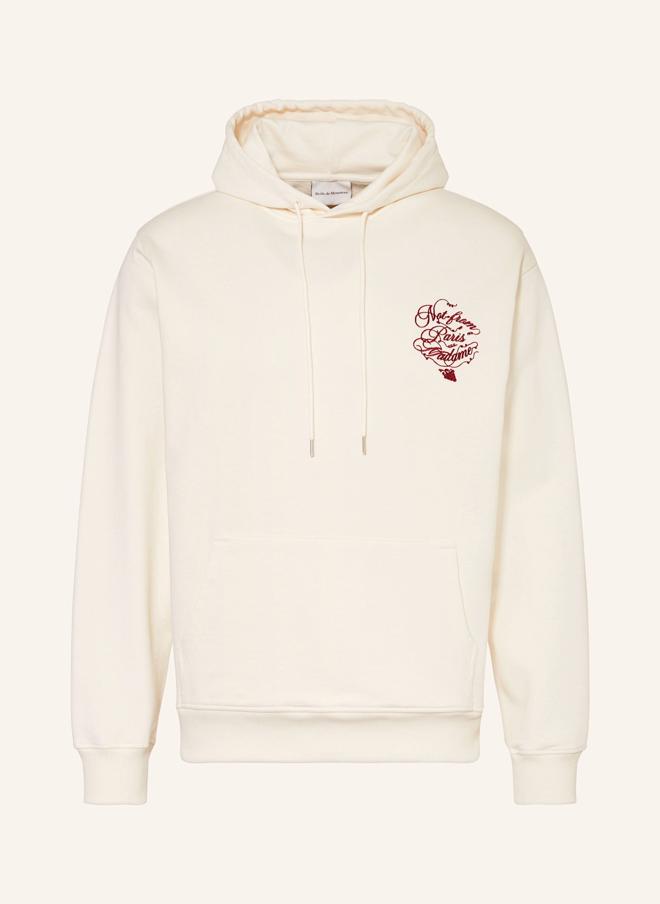 【DROLE DE MONSIEUR】 Drole Fleuri Le Hoodie Cream Drôle de Monsieur Le Hoodie Drôle Fleuri White | BSTN Store