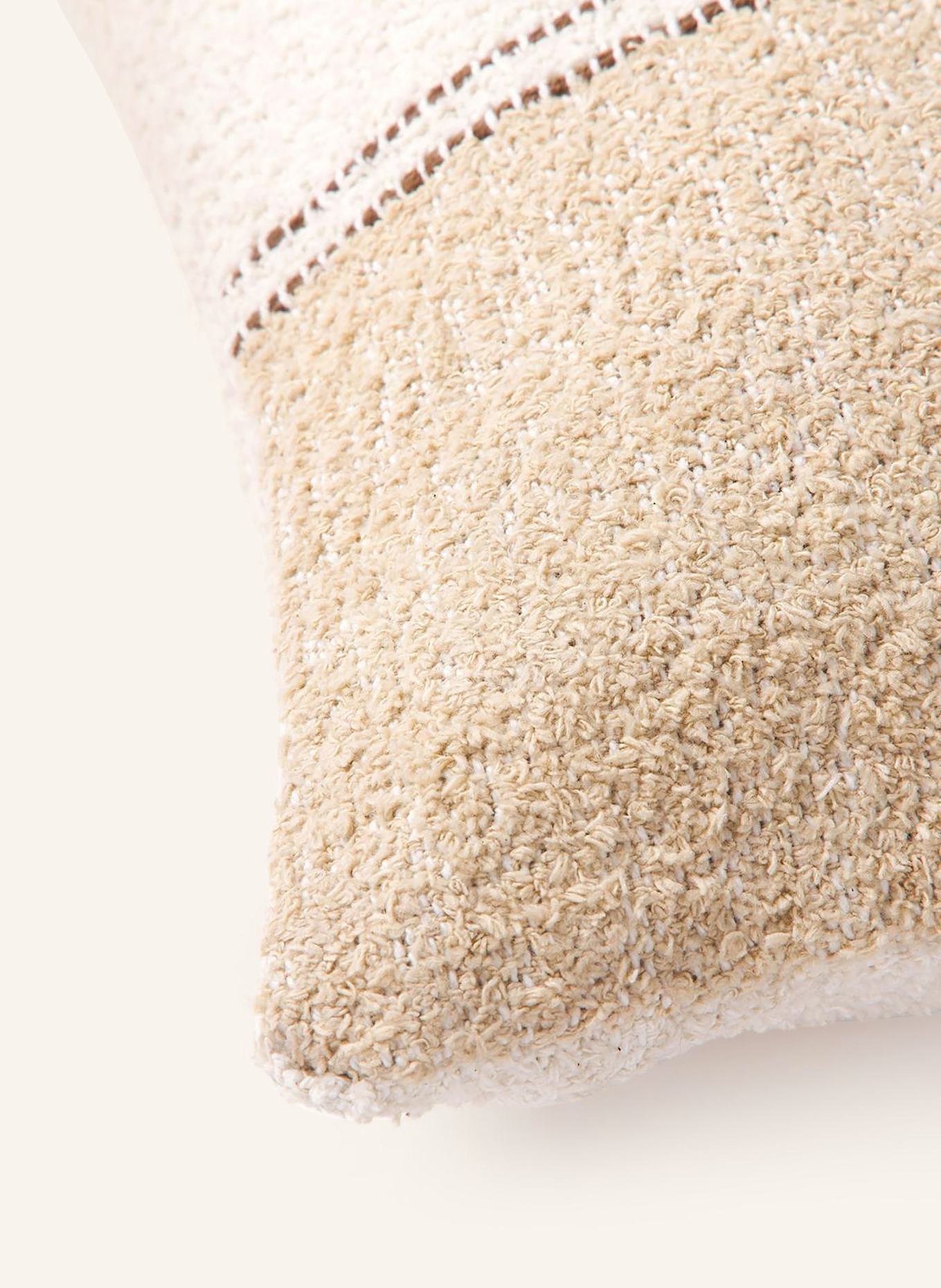 Westwing Collection Dekokissenhülle LAGO aus Tweed: CREME / ECRU / BRAUN