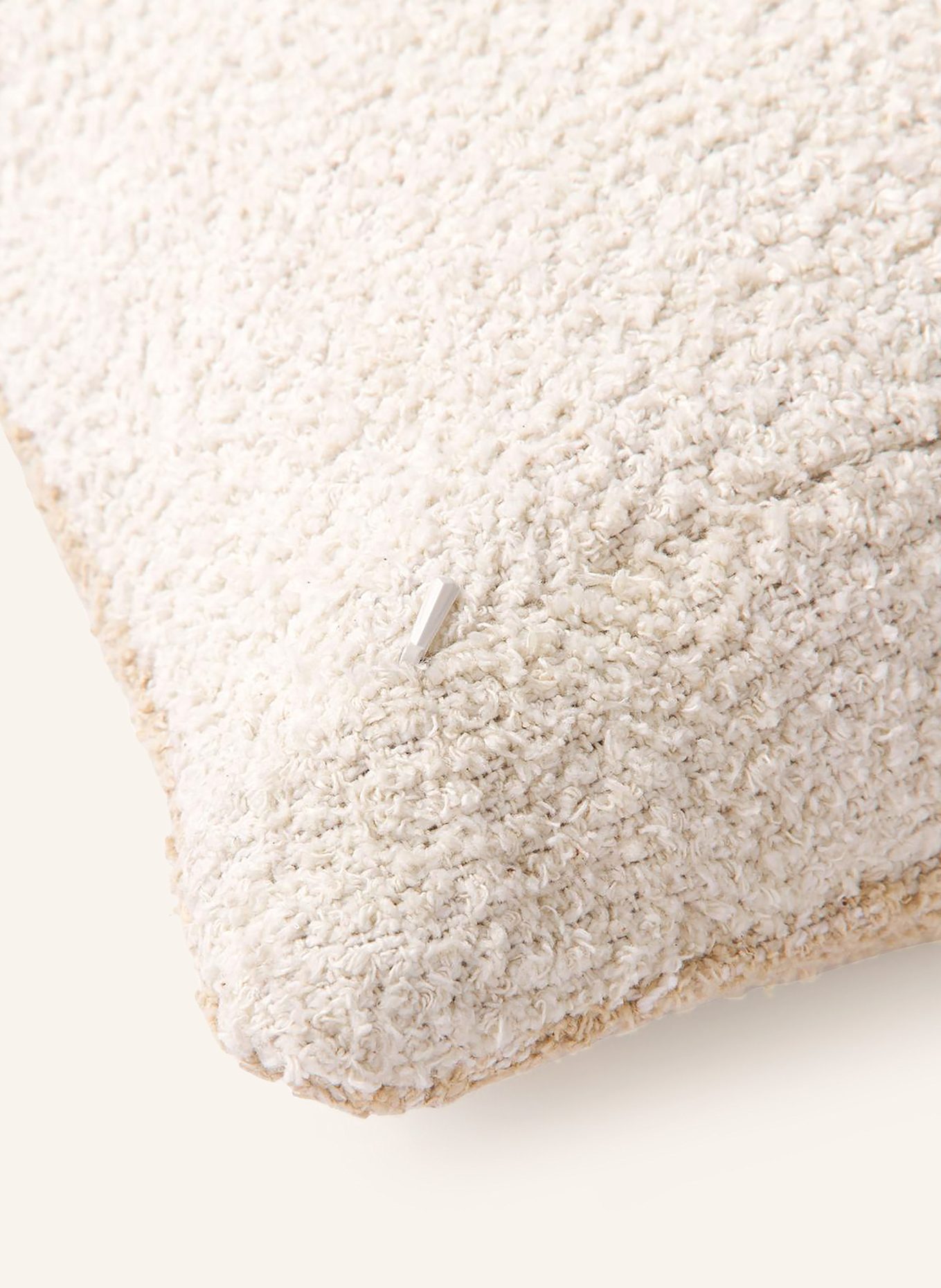 Westwing Collection Dekokissenhülle LAGO aus Tweed: CREME / ECRU / BRAUN