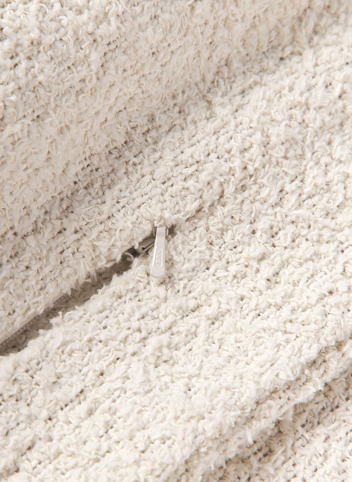 Westwing Collection Dekokissenhülle LAGO aus Tweed: CREME / ECRU / BRAUN