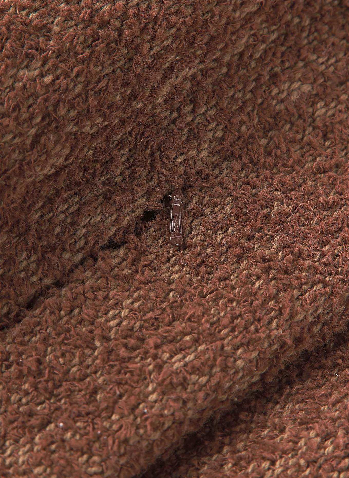 Westwing Collection Dekokissenhülle LAGO aus Tweed: BRAUN / DUNKELBRAUN