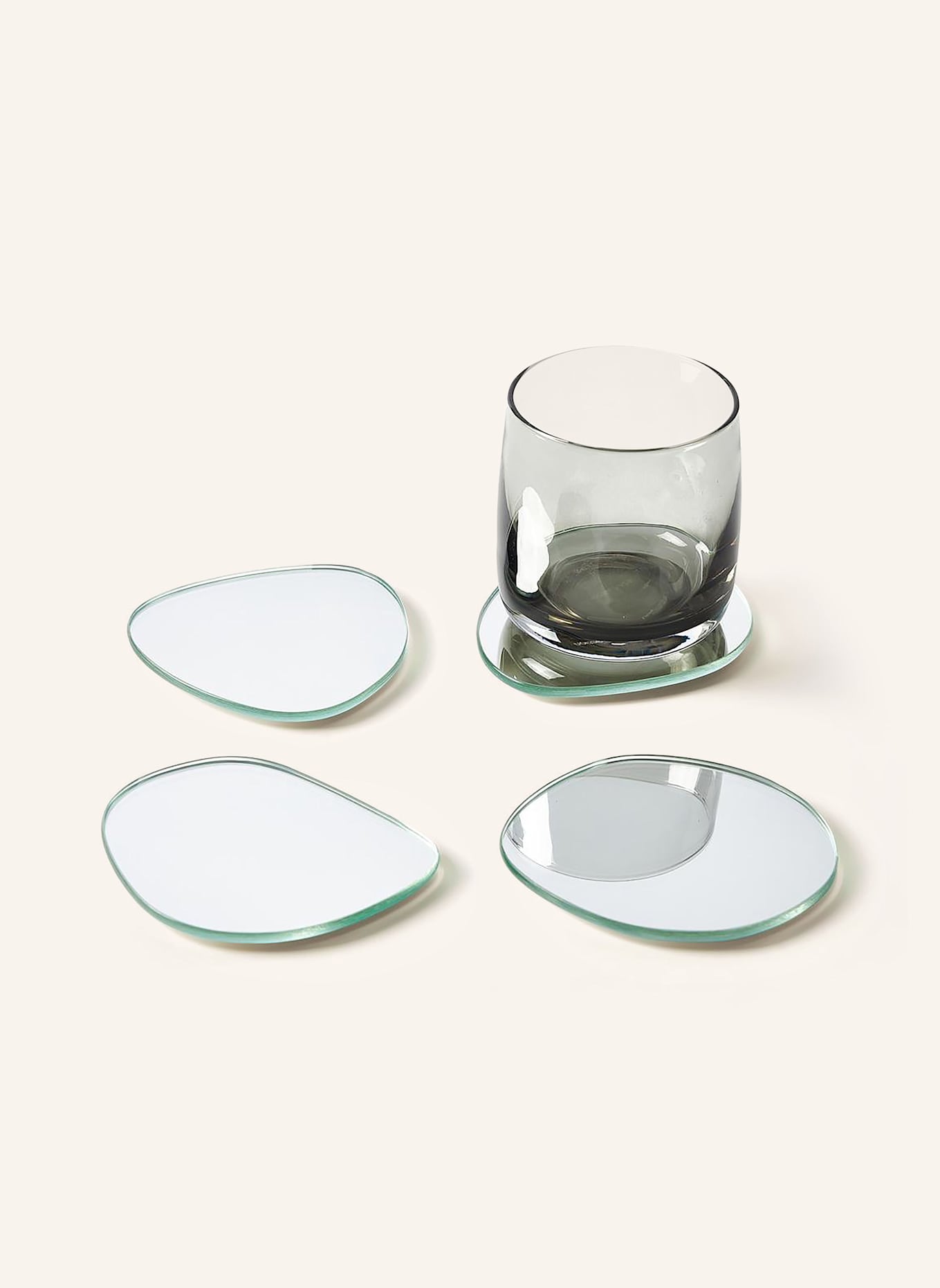 Westwing Collection Set of 4 coasters LIO: SILVER