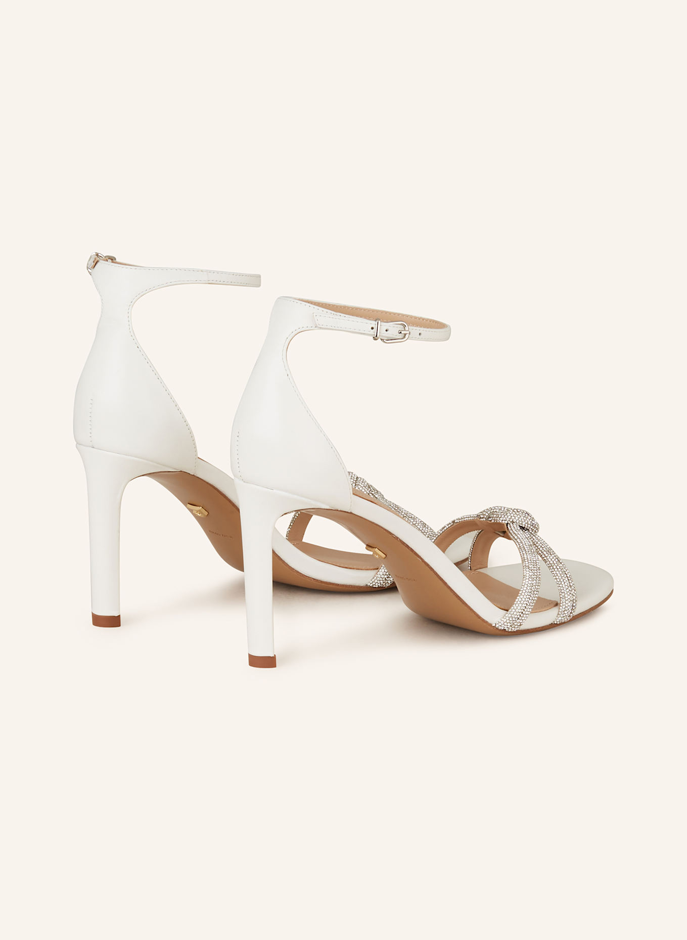 Lola Cruz Sandaletten JUNE mit Schmucksteinen: WEISS / SILBER