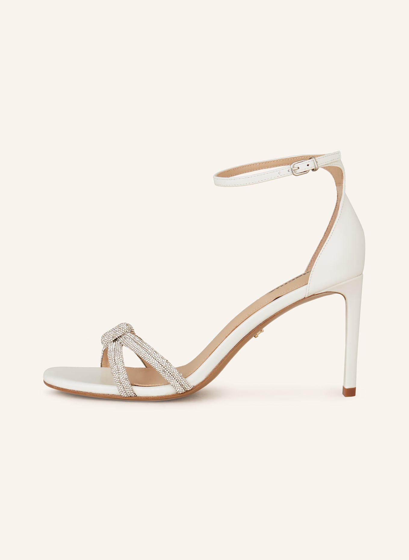 Lola Cruz Sandaletten JUNE mit Schmucksteinen: WEISS / SILBER