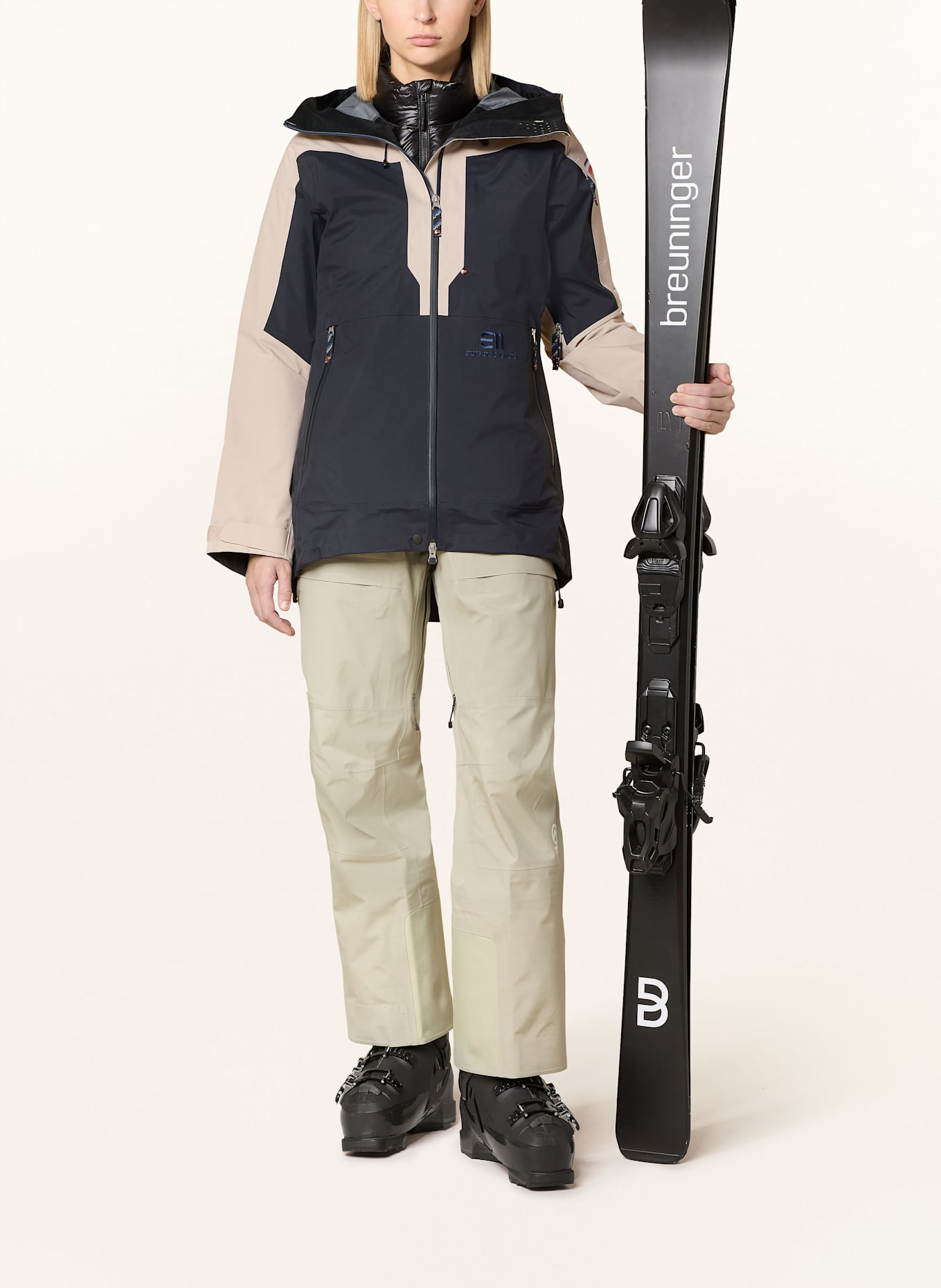 state of elevenate Hardshell-Skijacke PURE 100: DUNKELBLAU / BEIGE