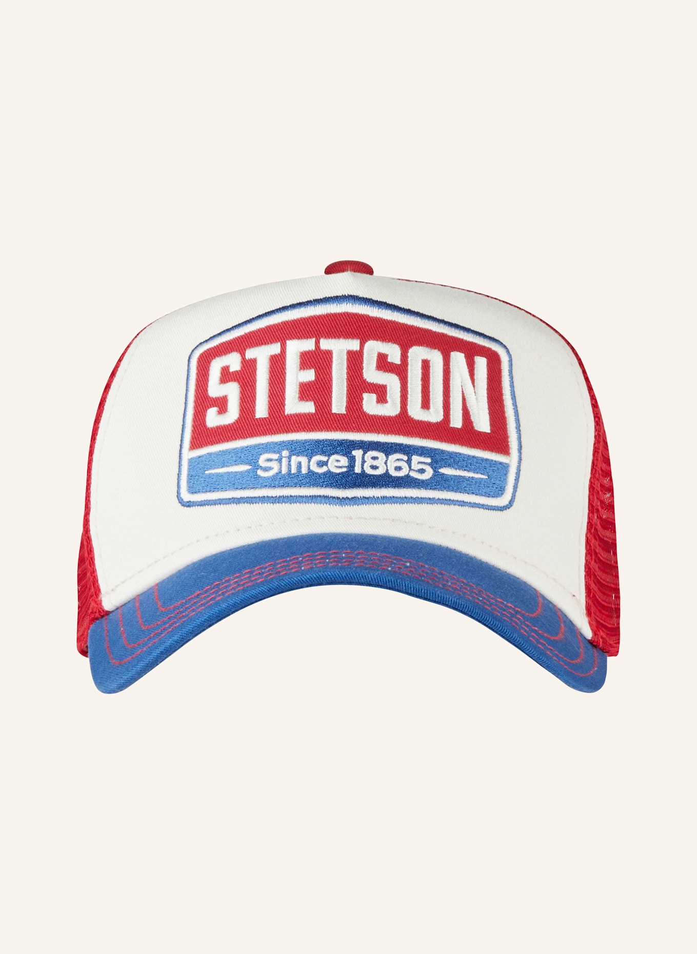 STETSON Czapka z daszkiem GASOLINE: NIEBIESKI / CIEMNOCZERWONY / ECRU