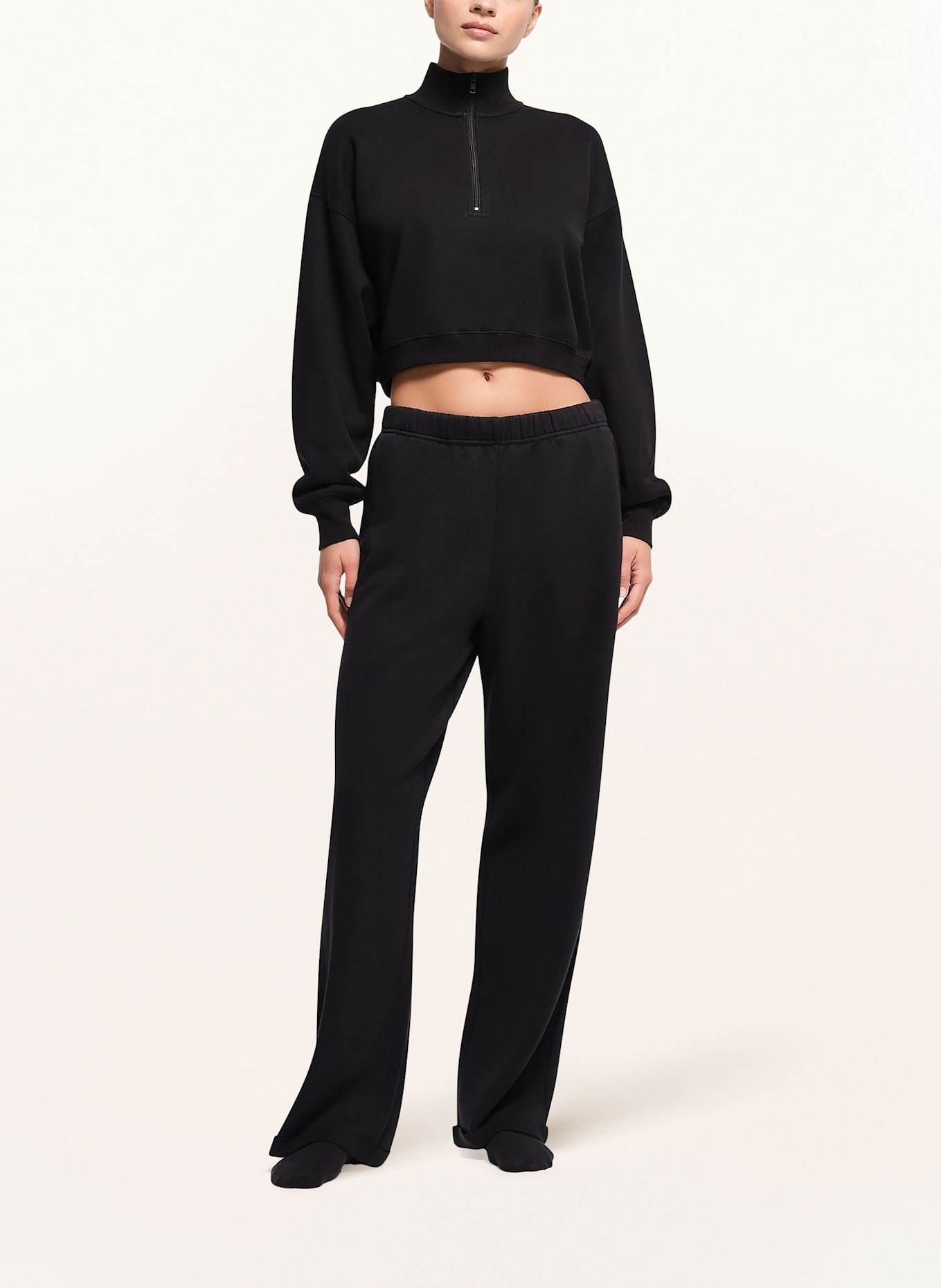 SKIMS Lounge-Sweatshirt COTTON FLEECE: ONYX