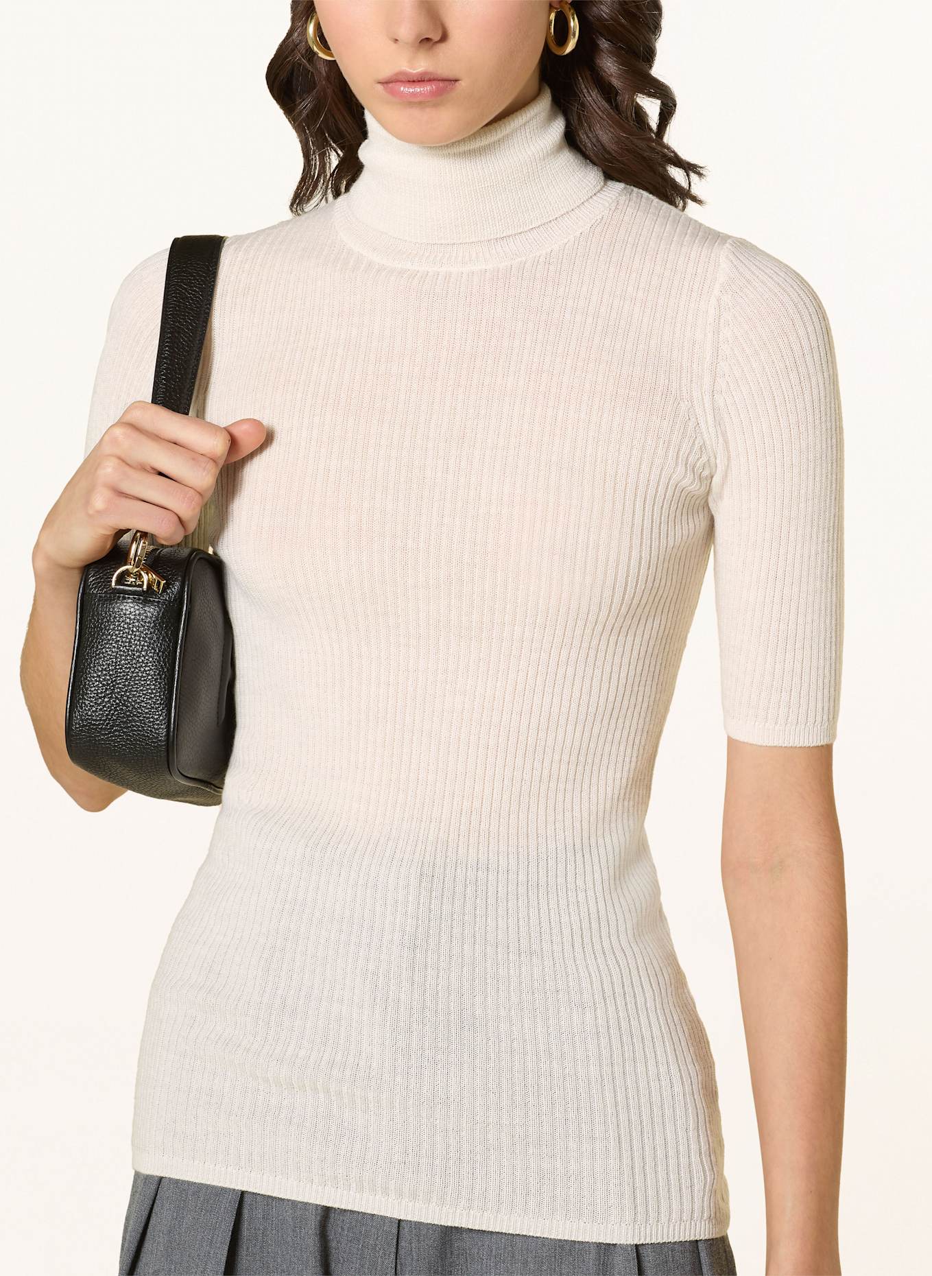 Herskind Golf EVANGALISTA z wełny merino, z rękawami 3/4: ECRU