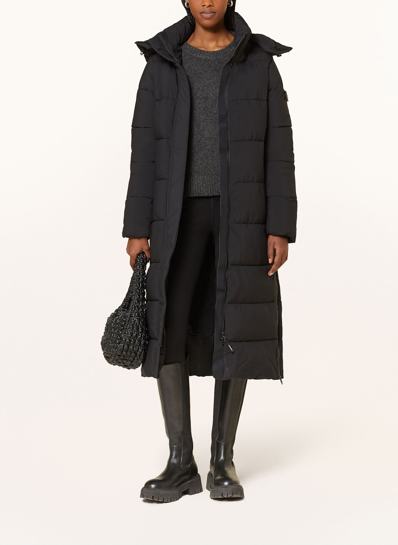 khujo DOTE quilted coat: BLACK