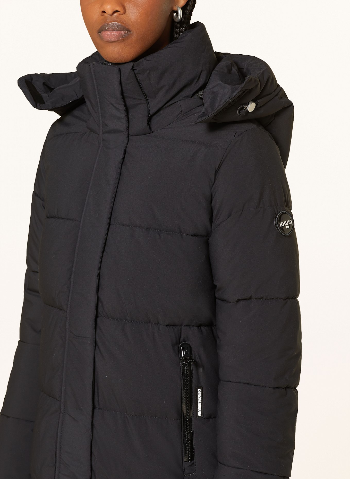 khujo DOTE quilted coat: BLACK