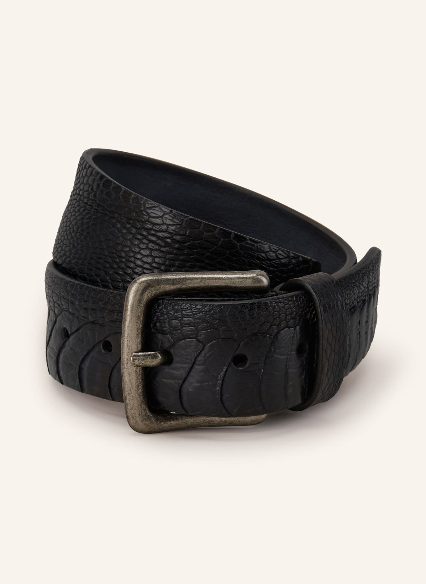 POST & CO Ledergürtel: SCHWARZ