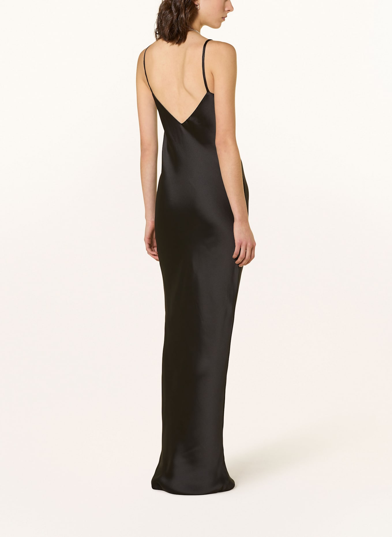 NORMA KAMALI Satinkleid: SCHWARZ