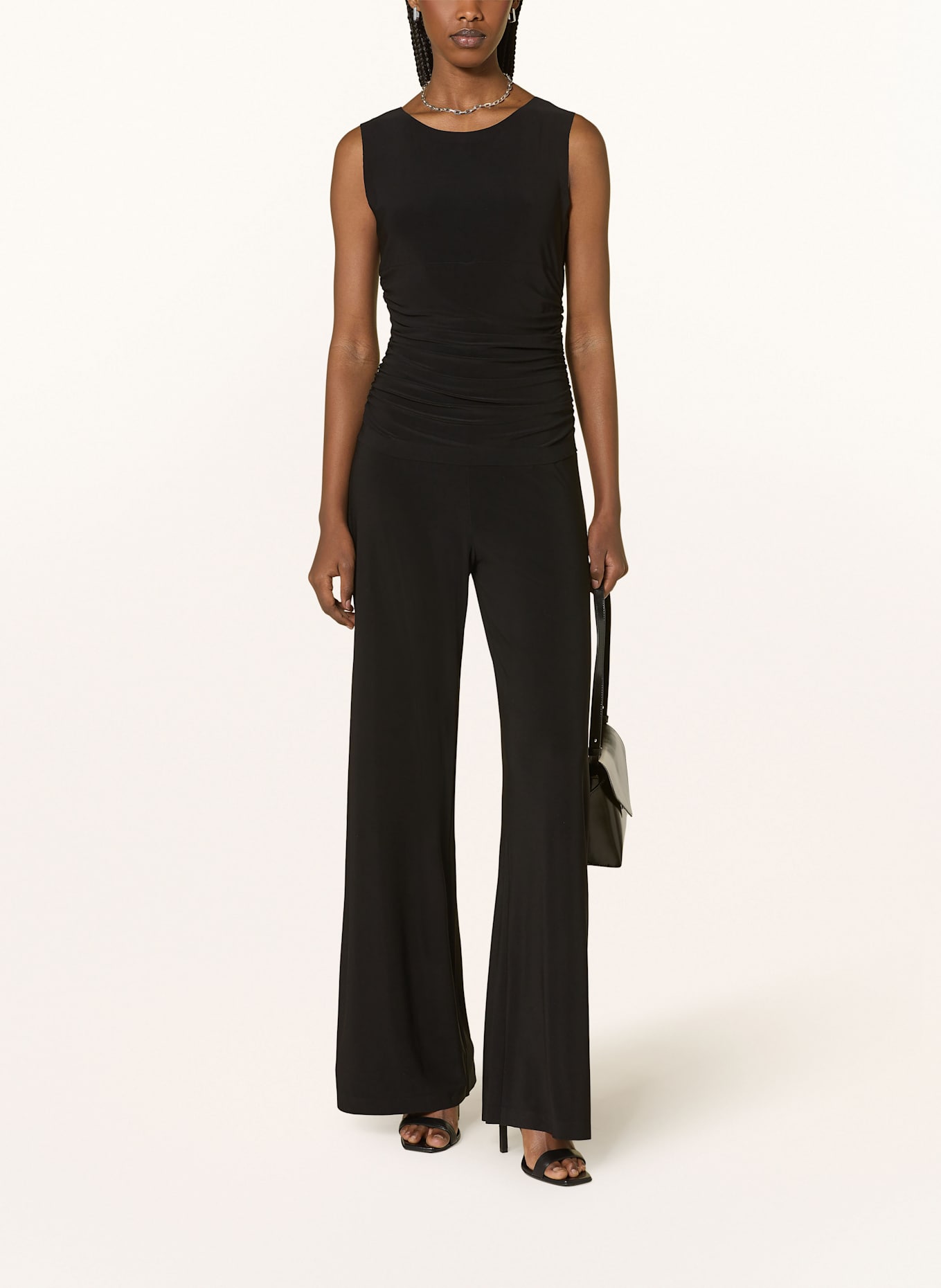 Black jersey knit jumpsuit online