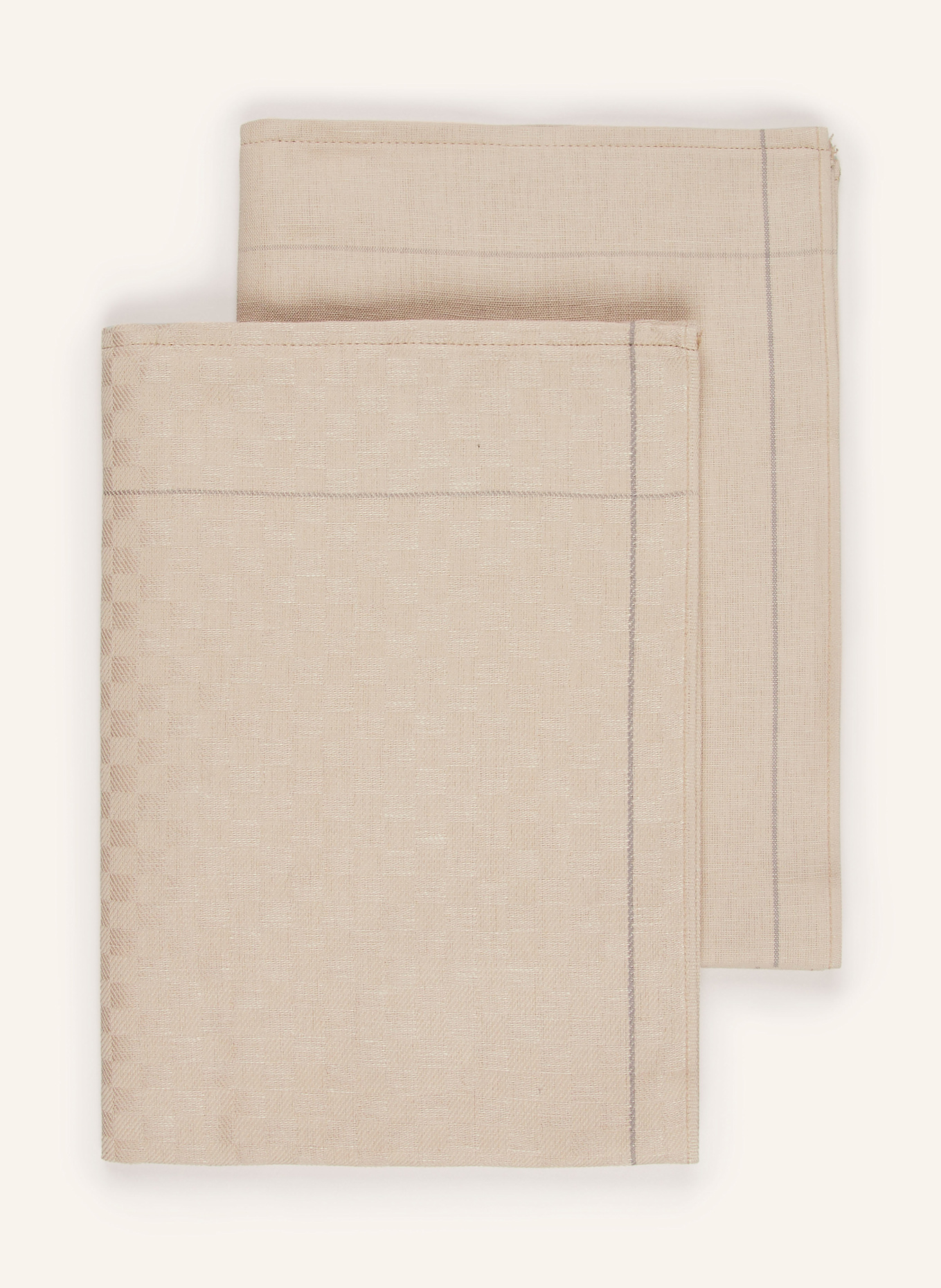 ROSS 2er-Set Geschirrtücher mit Leinen: BEIGE