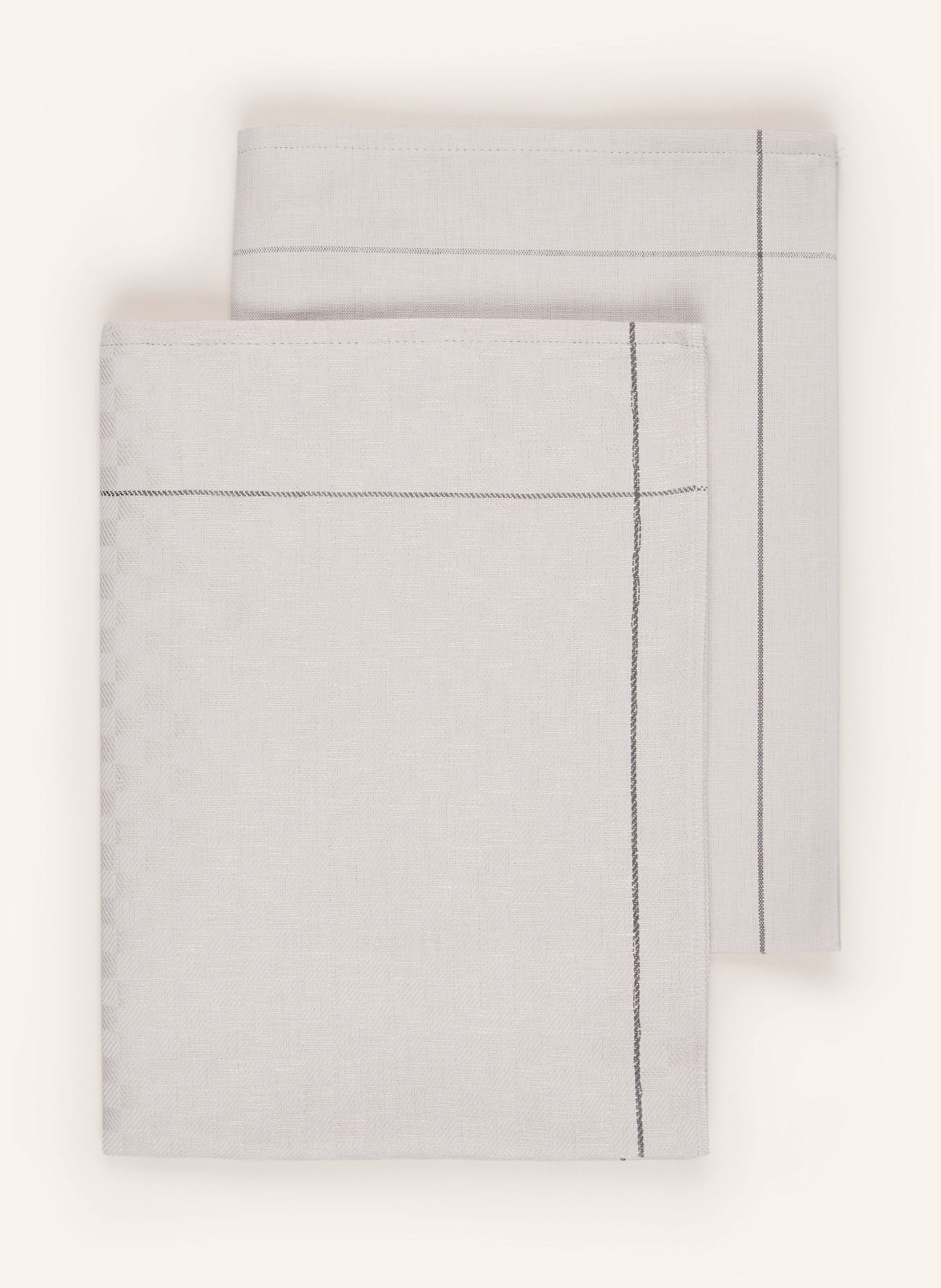 ROSS 2er-Set Geschirrtücher mit Leinen: HELLGRAU