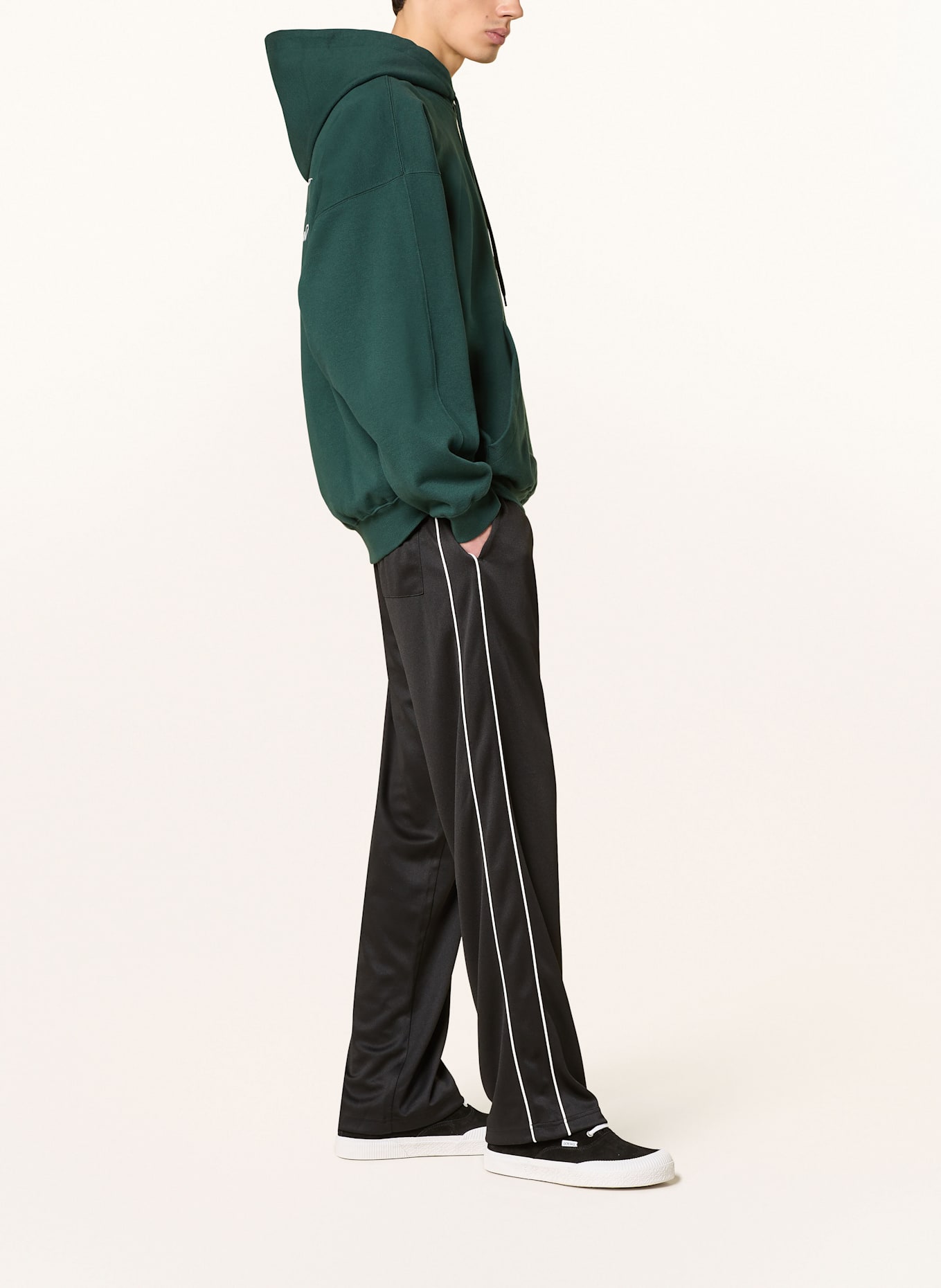 COLE BUXTON Mikina s kapucí SIGNATURE: TMAVĚ ZELENÁ / BÍLÁ