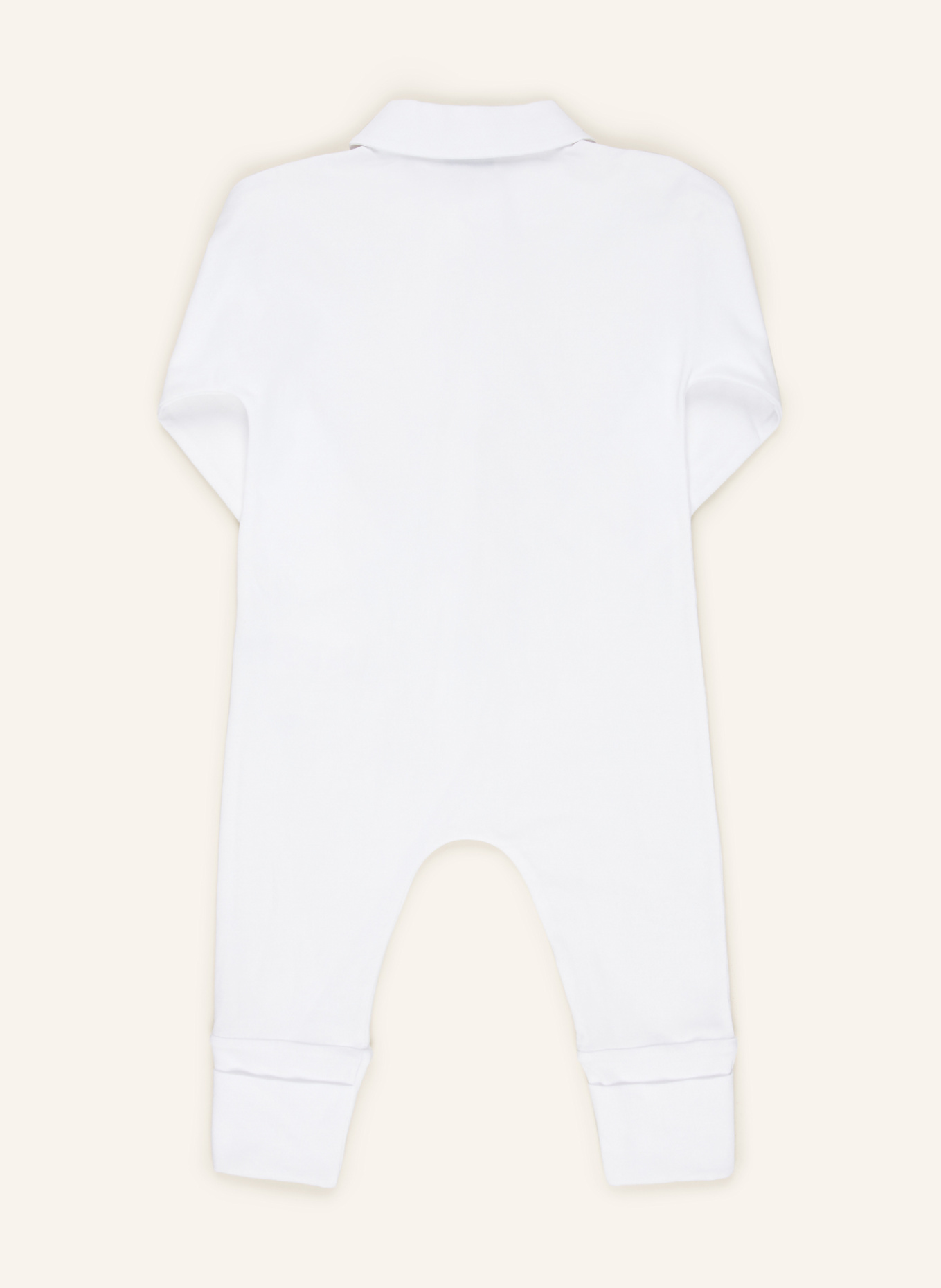 BURBERRY Set: Strampler, Mütze und Halstuch: WEISS