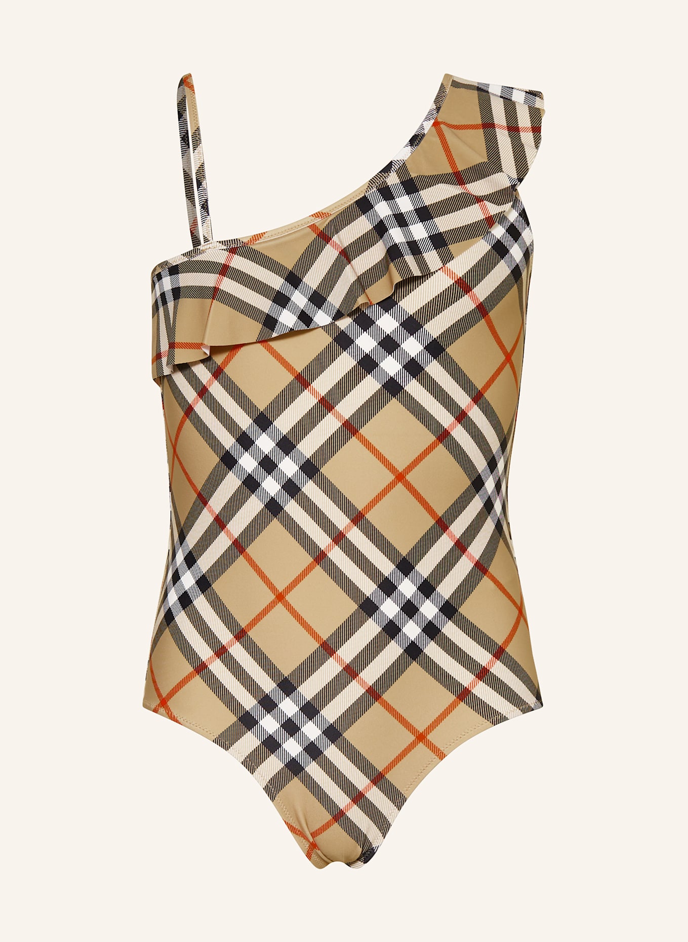BURBERRY Badeanzug in beige schwarz rot