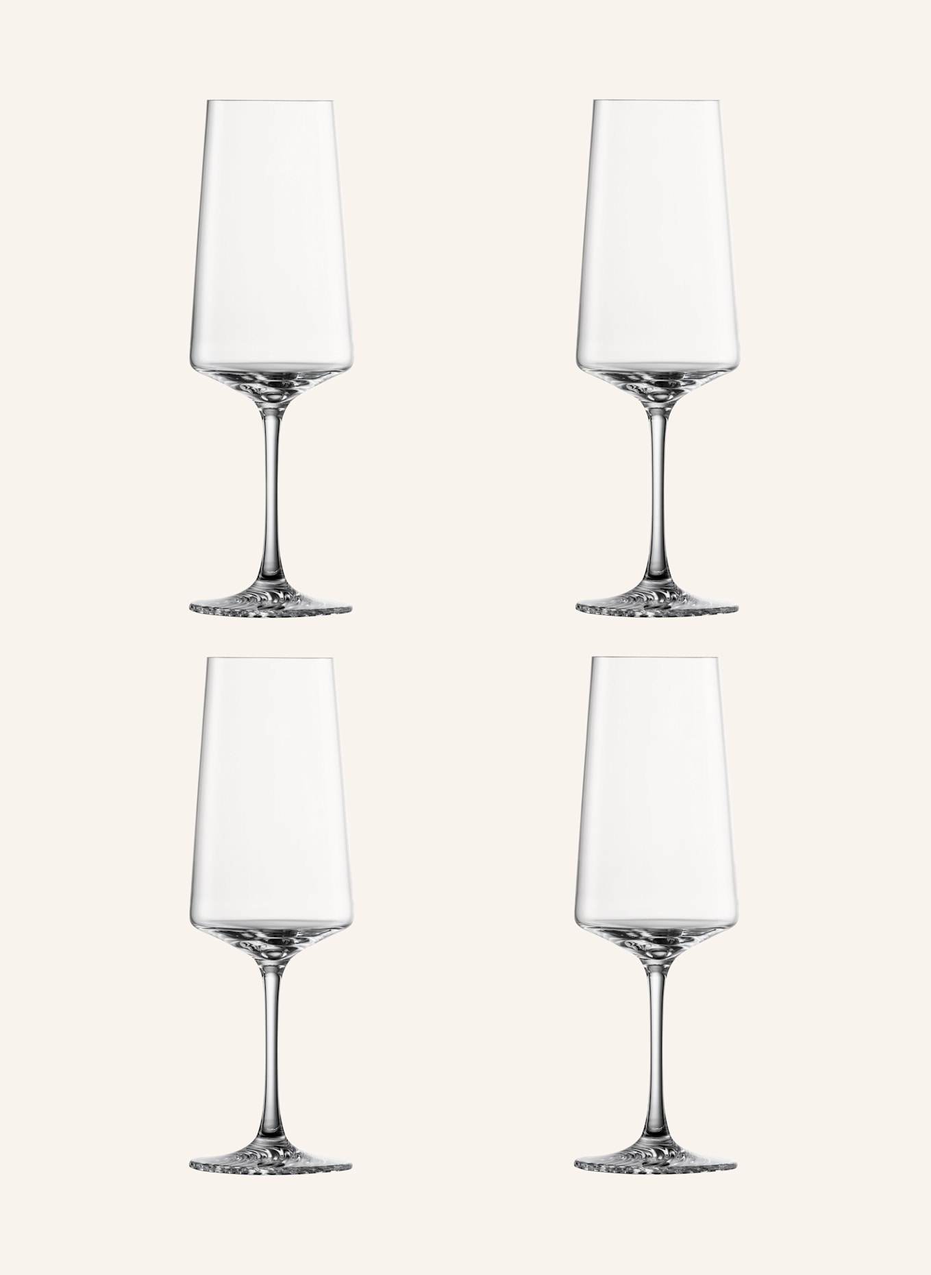 ZWIESEL GLAS Set of 4 champagne glasses ECHO: WHITE