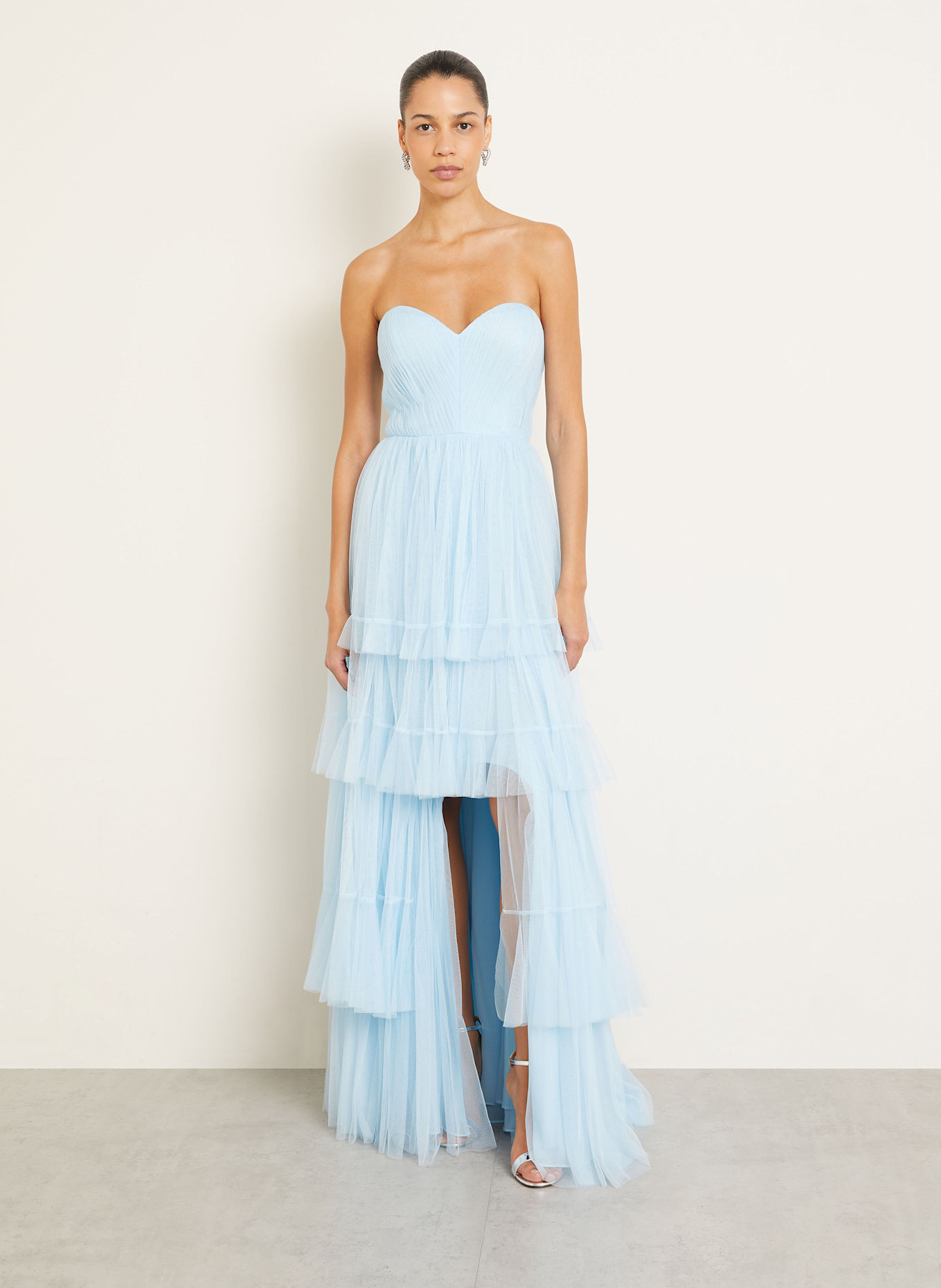 VERA WANG Bandeaukleid ANGERE mit Plissees: HELLBLAU