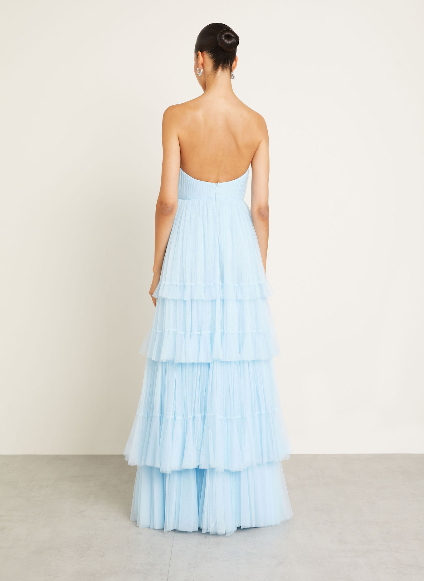 VERA WANG Bandeaukleid ANGERE mit Plissees: HELLBLAU