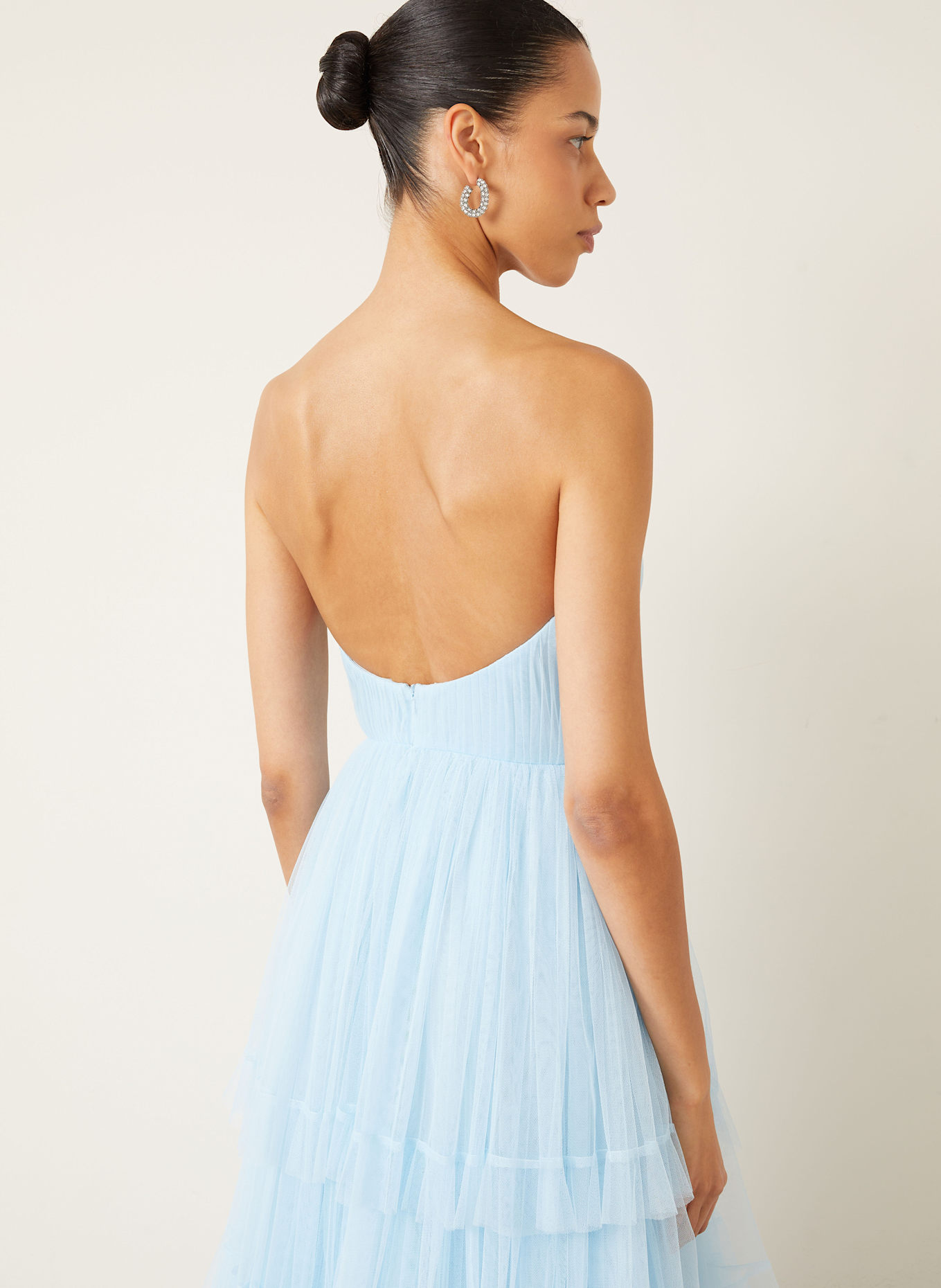 VERA WANG Bandeaukleid ANGERE mit Plissees: HELLBLAU