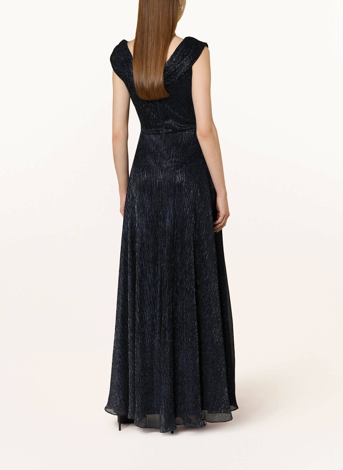 SWING Abendkleid mit Glitzergarn: DUNKELBLAU