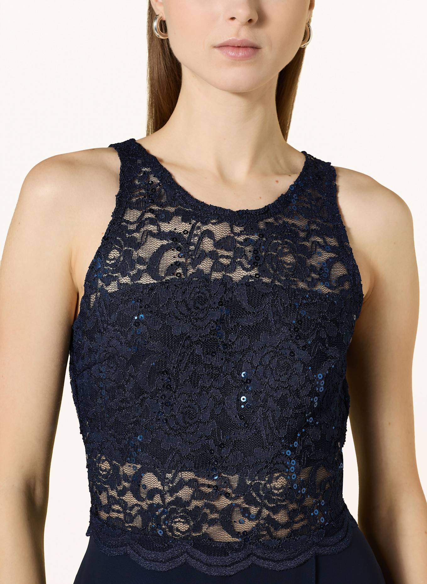 SWING Abendkleid mit Pailletten: DUNKELBLAU