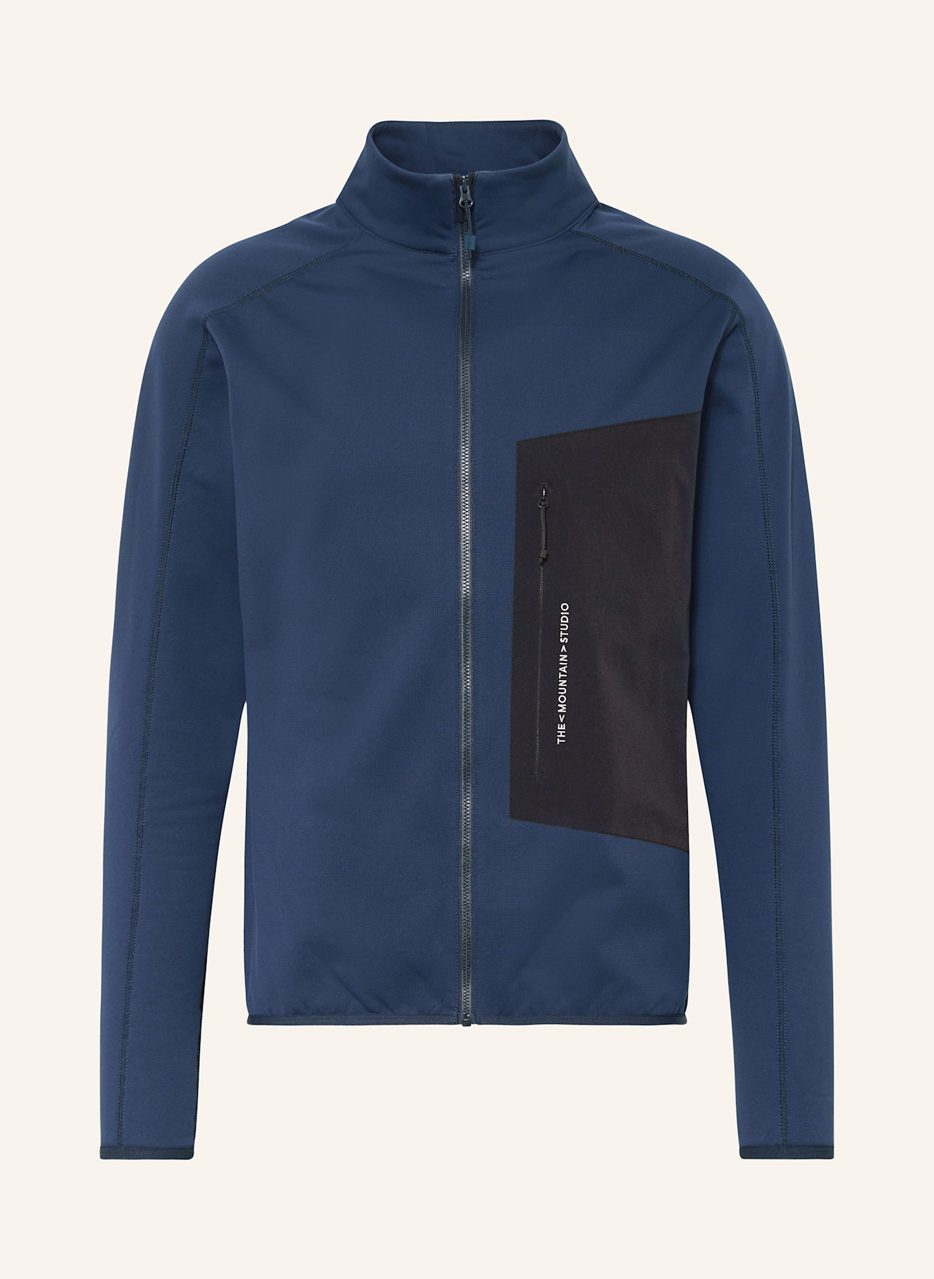 THE MOUNTAIN STUDIO Midlayer-Jacke: DUNKELBLAU / SCHWARZ