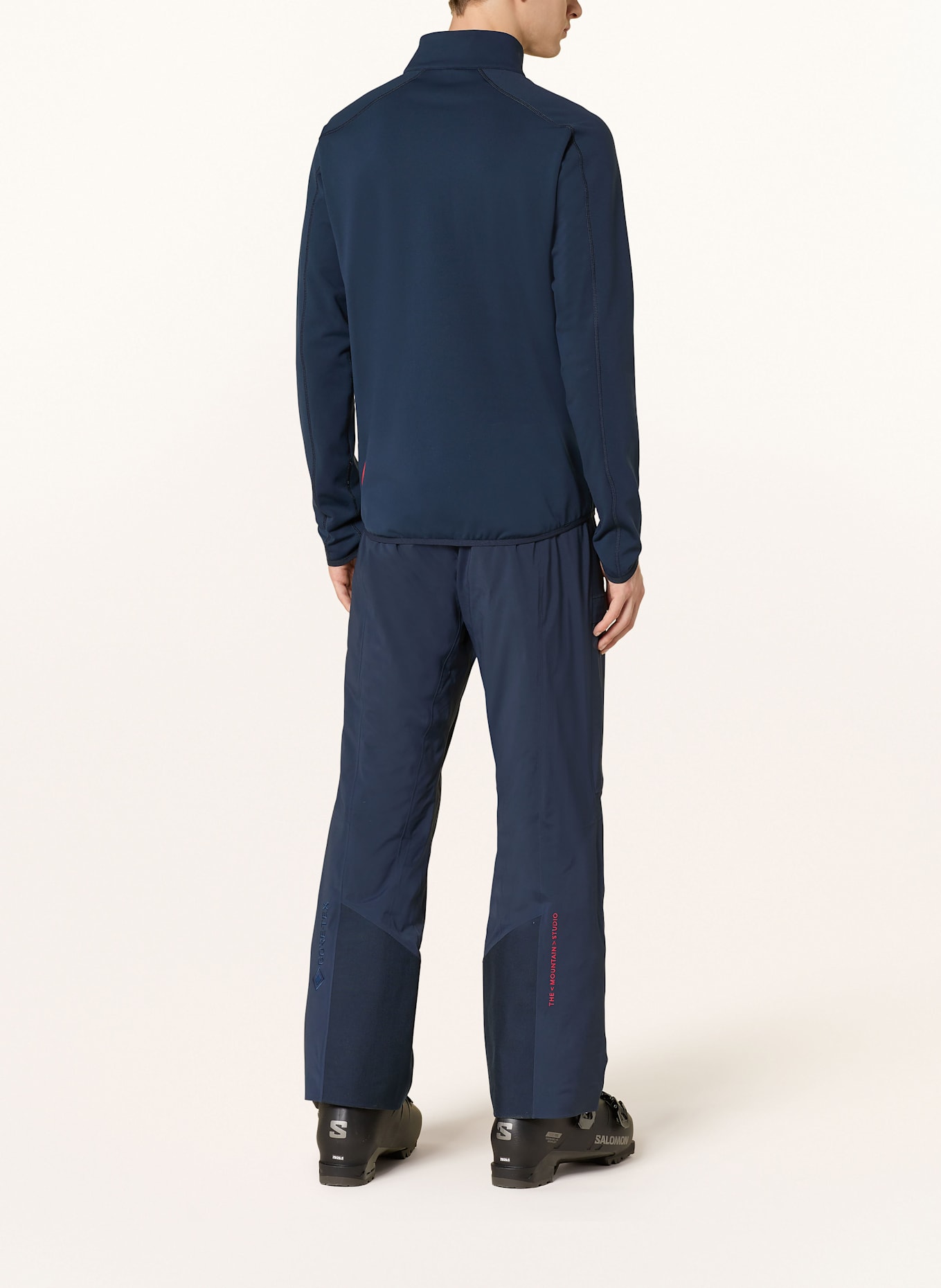 THE MOUNTAIN STUDIO Midlayer-Jacke: DUNKELBLAU / SCHWARZ