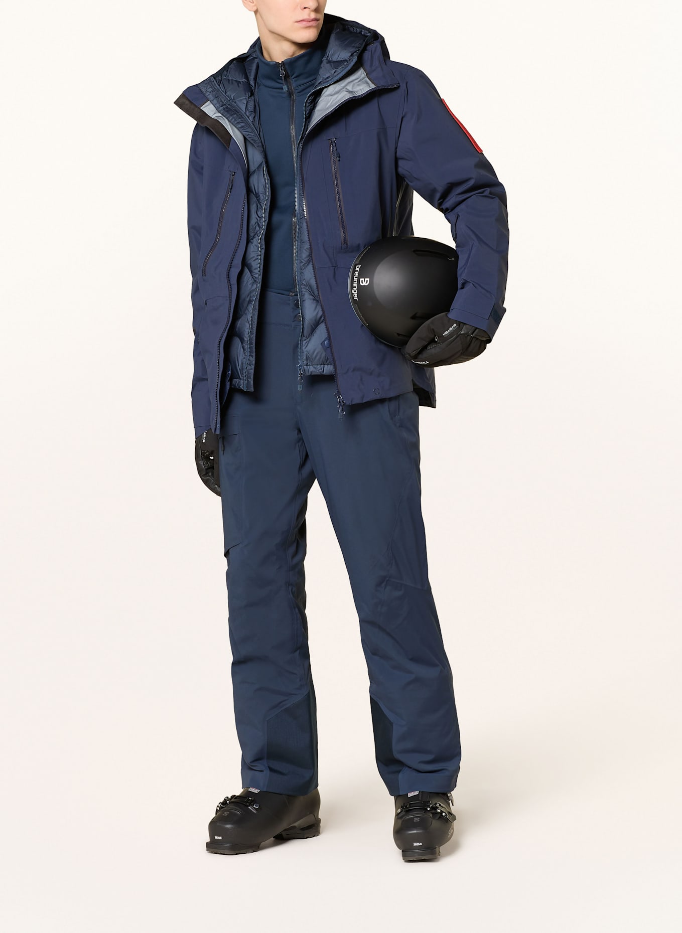 THE MOUNTAIN STUDIO Midlayer-Jacke: DUNKELBLAU / SCHWARZ