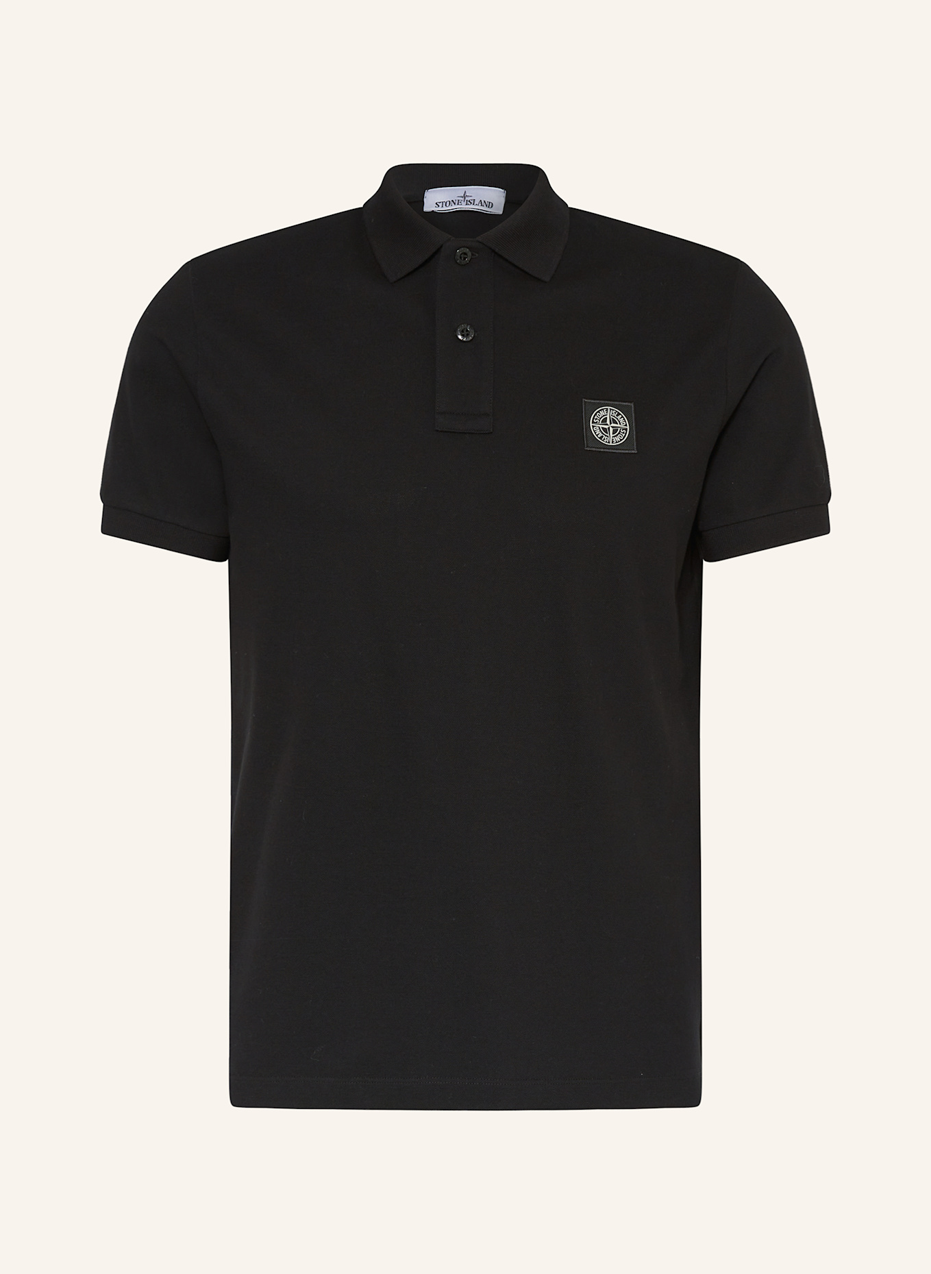 STONE ISLAND Piqué-Poloshirt Slim Fit: SCHWARZ