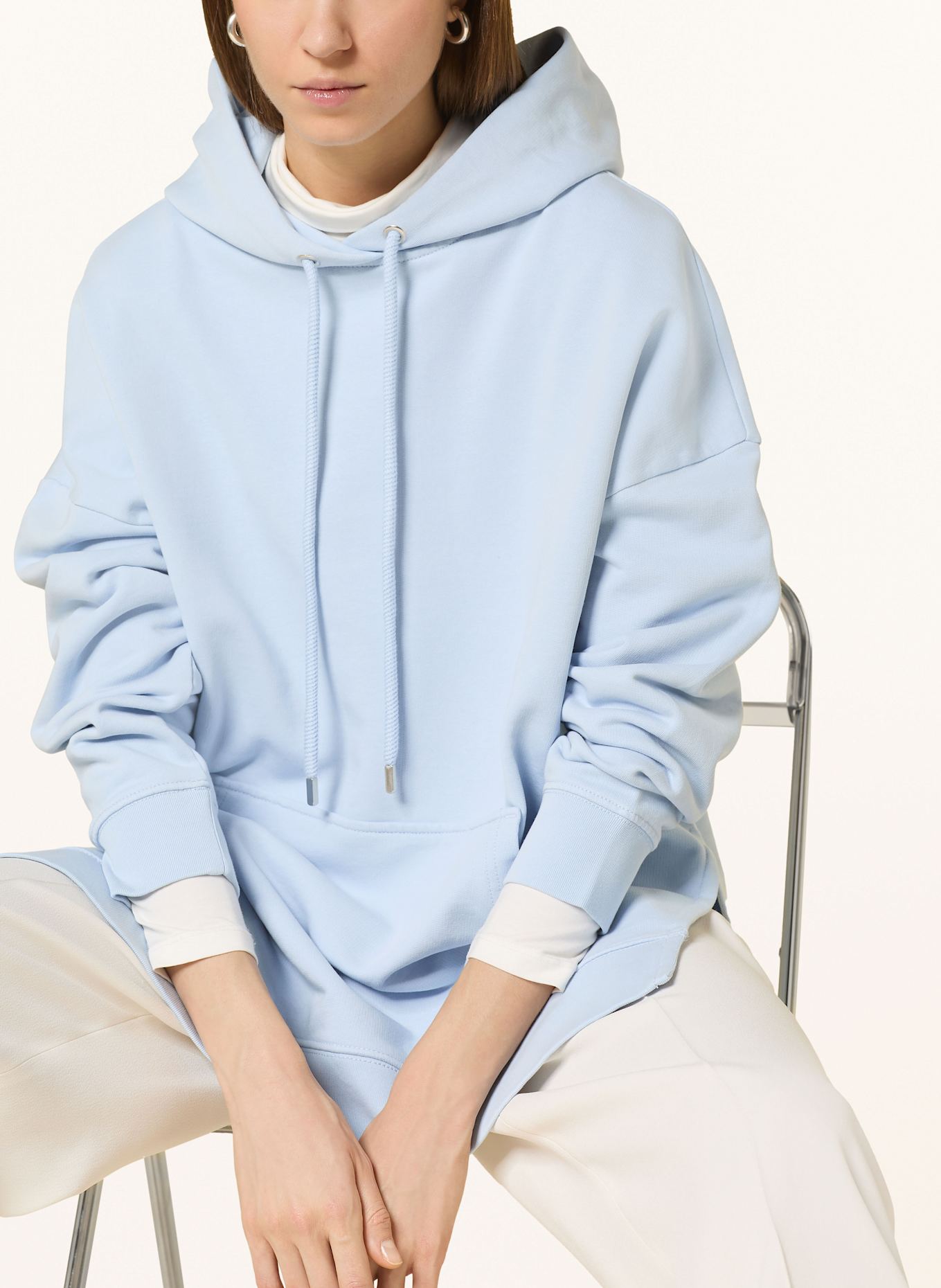 Marc O'Polo Oversized-Hoodie: HELLBLAU / WEISS