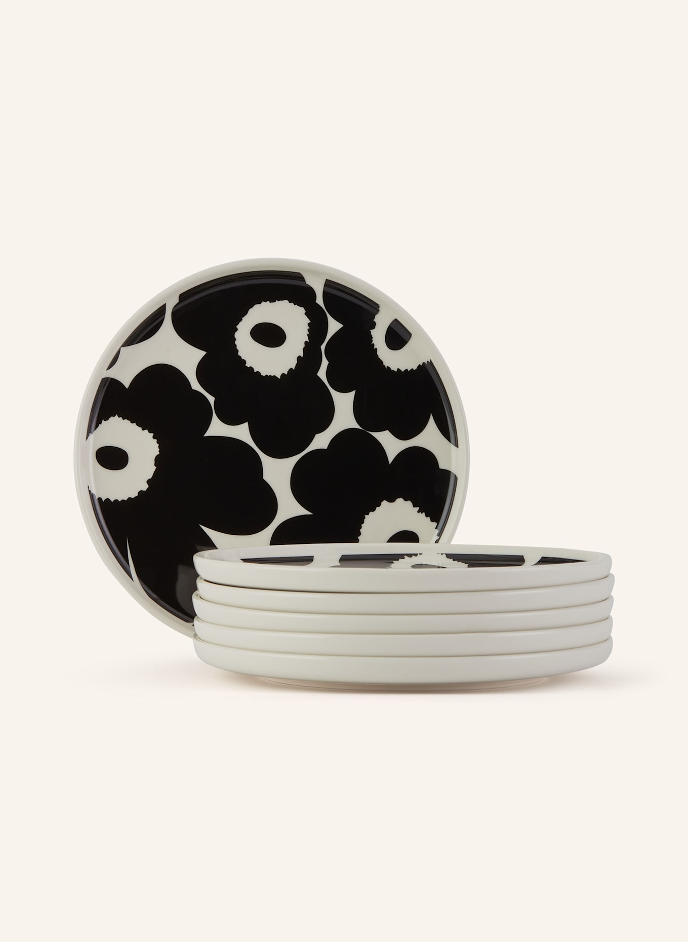 marimekko 6er-Set Dessertteller OIVA/UNIKKO: CREME