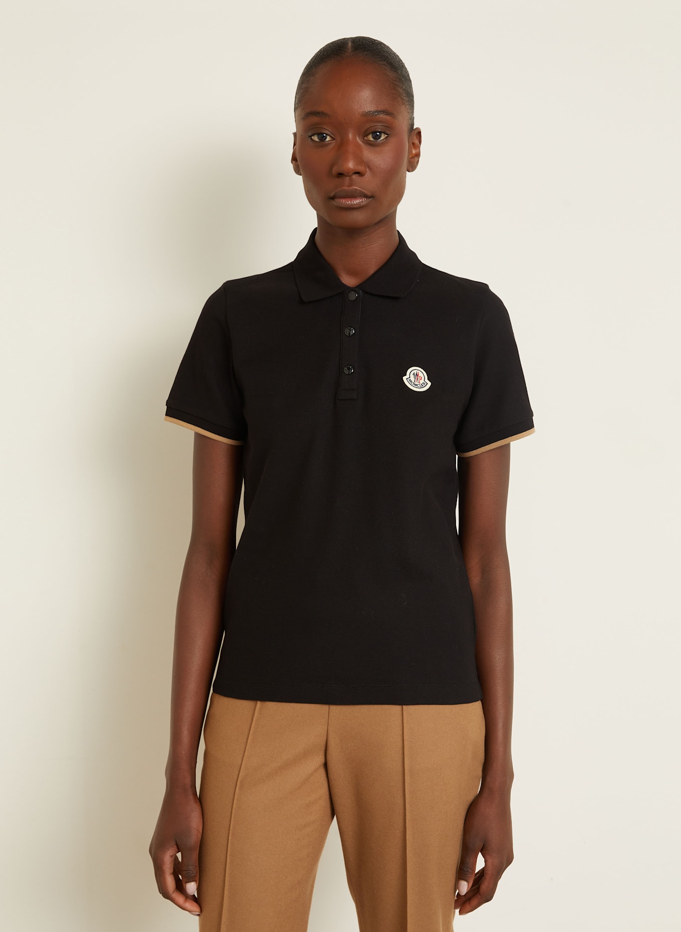 MONCLER Koszulka polo z piki: CZARNY