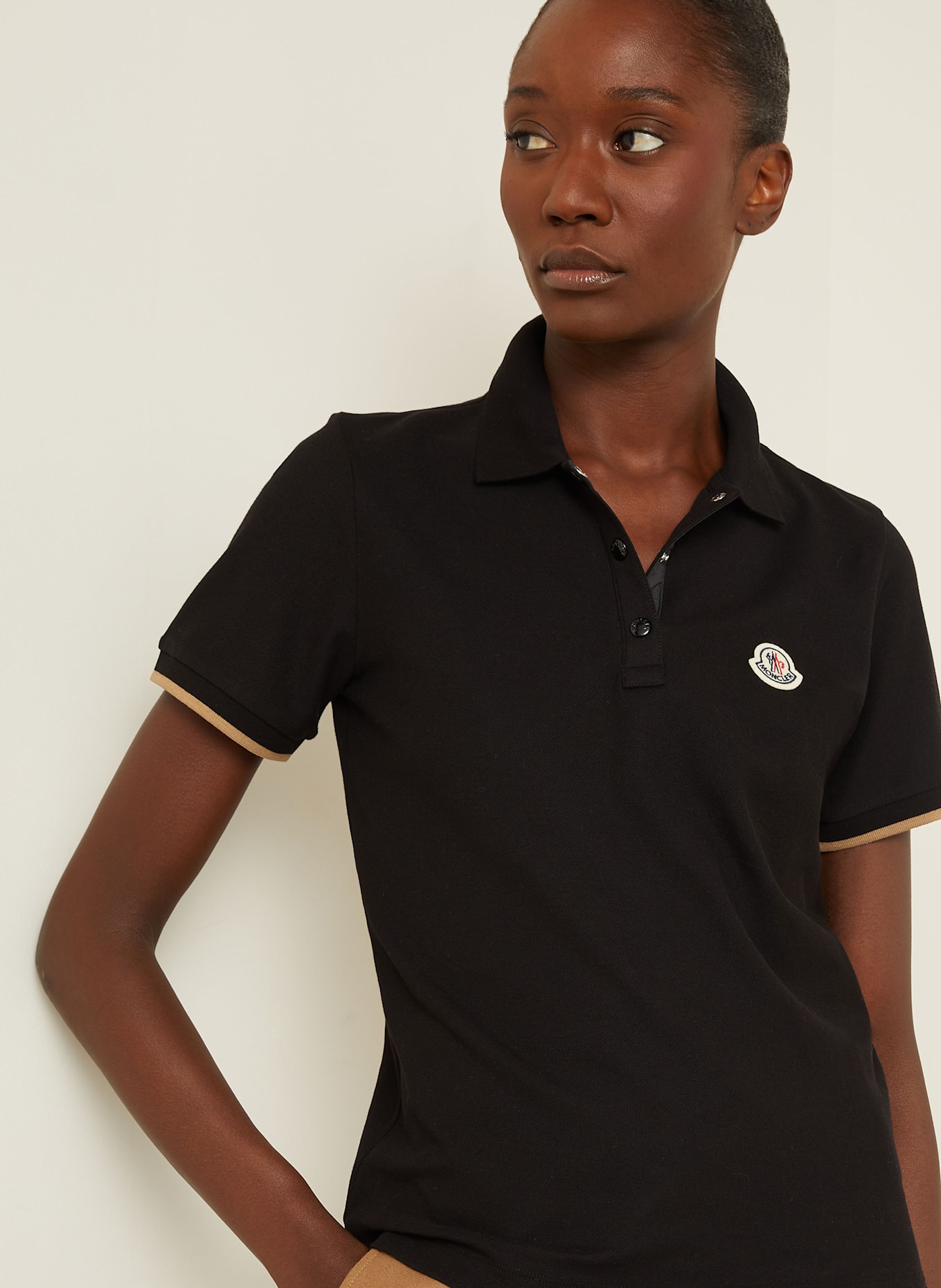 MONCLER Koszulka polo z piki: CZARNY