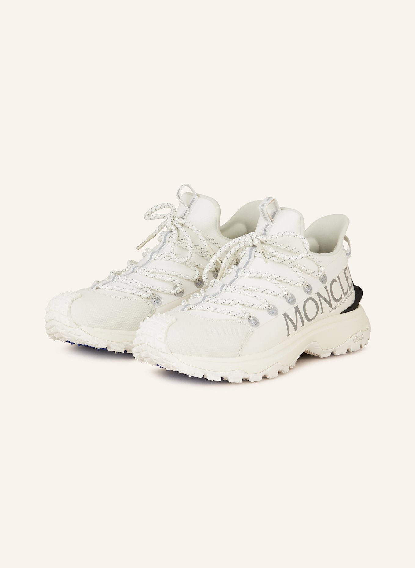MONCLER Sneaker TRAILGRIP LITE2: WEISS/ SCHWARZ/ HELLGRAU