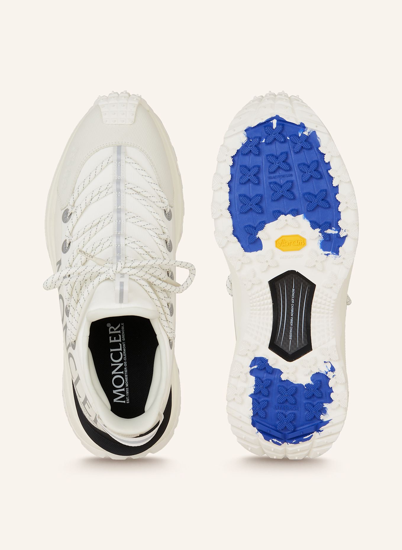 MONCLER Sneaker TRAILGRIP LITE2: WEISS/ SCHWARZ/ HELLGRAU