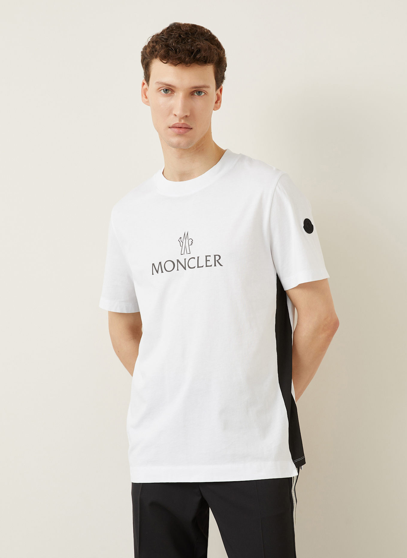 MONCLER Tričko: BÍLÁ/ ČERNÁ