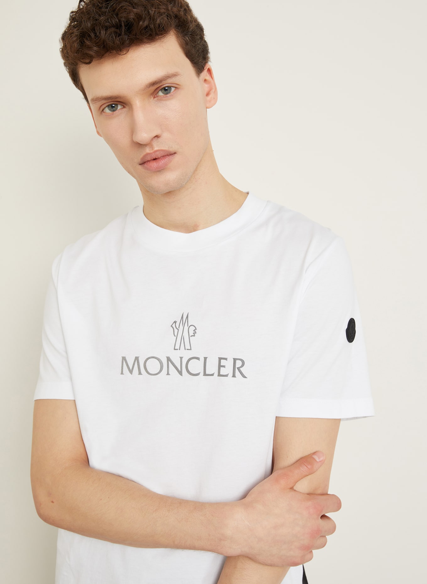 MONCLER Tričko: BÍLÁ/ ČERNÁ