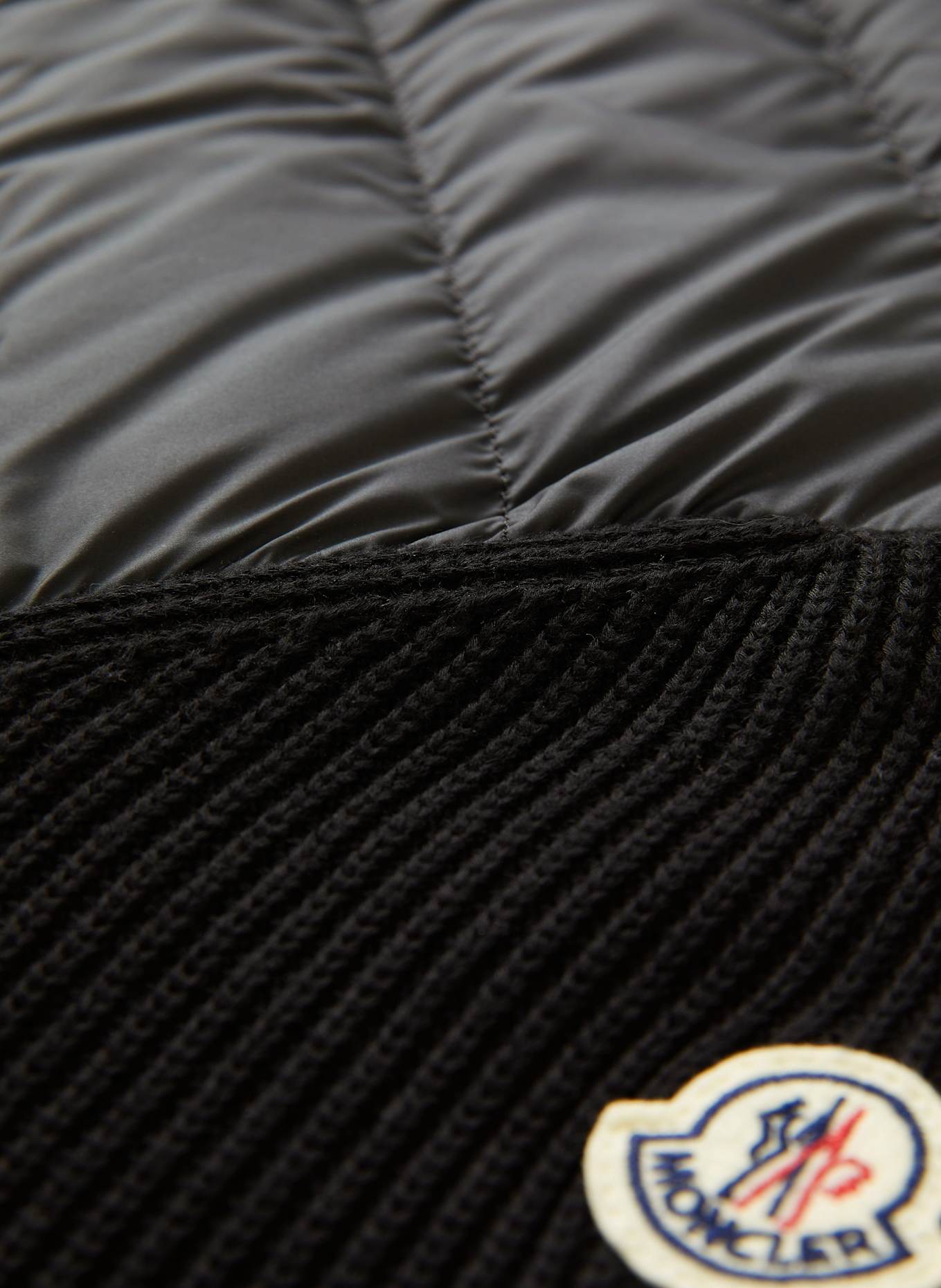 MONCLER Daunenjacke im Materialmix: SCHWARZ