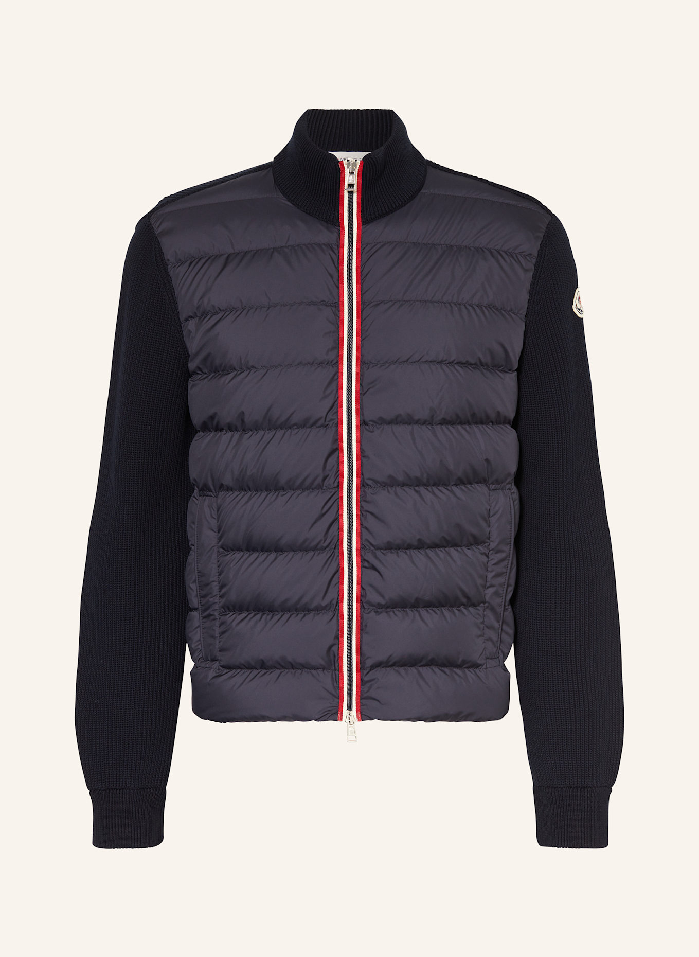 MONCLER Daunenjacke im Materialmix: DUNKELBLAU