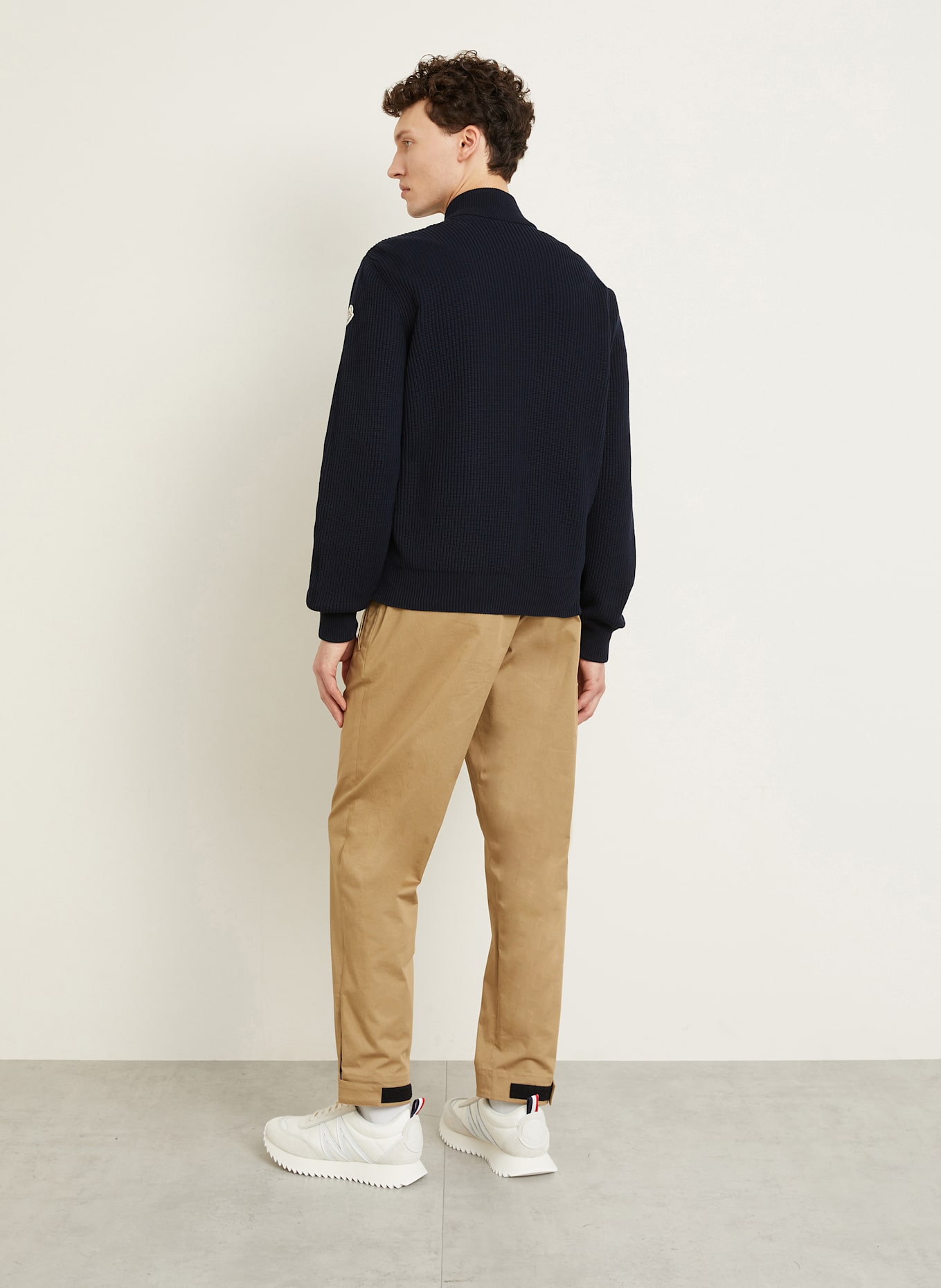 MONCLER Daunenjacke im Materialmix: DUNKELBLAU