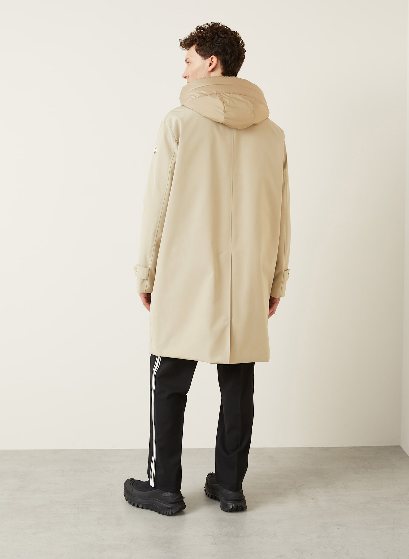 MONCLER Daunenmantel MIROIR mit abnehmbarer Kapuze: BEIGE